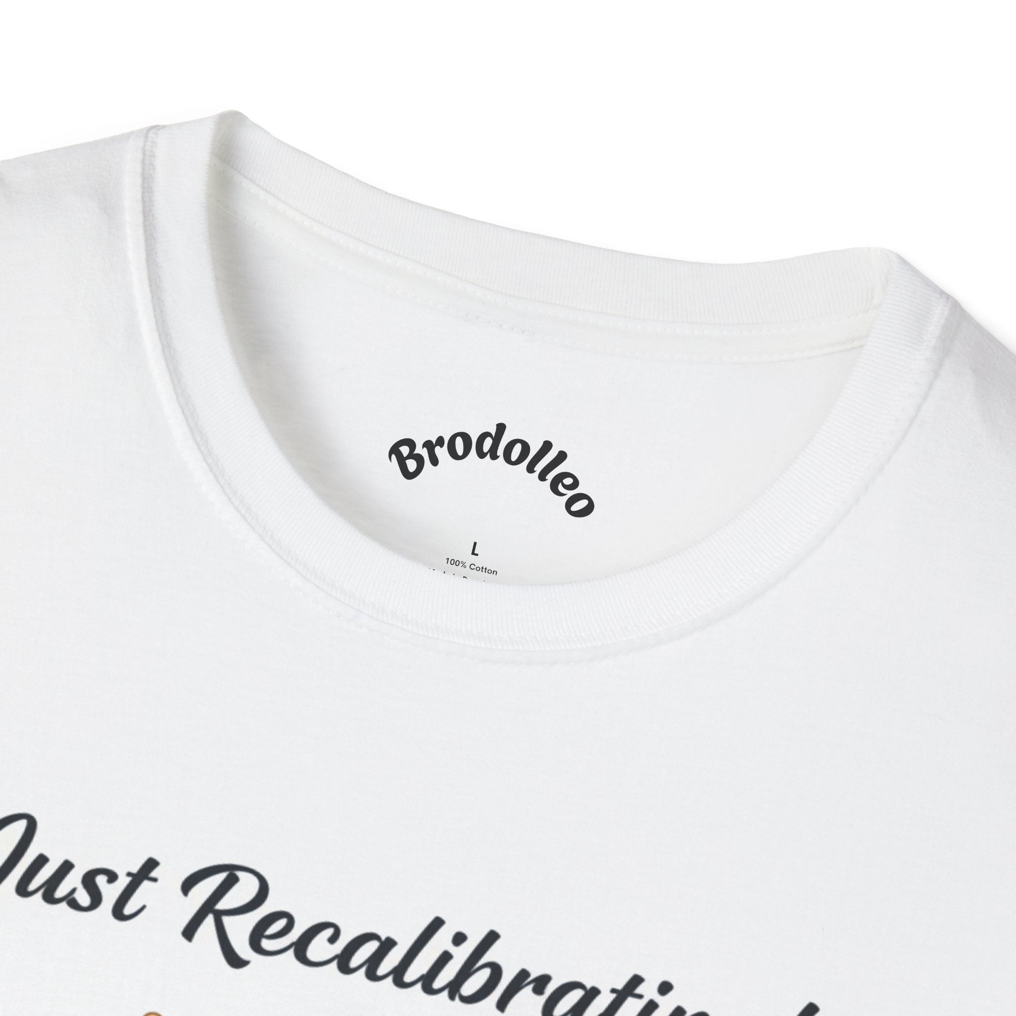 Robot T-Shirt — "Just Recalibrating!" Vintage Steampunk Space Tee