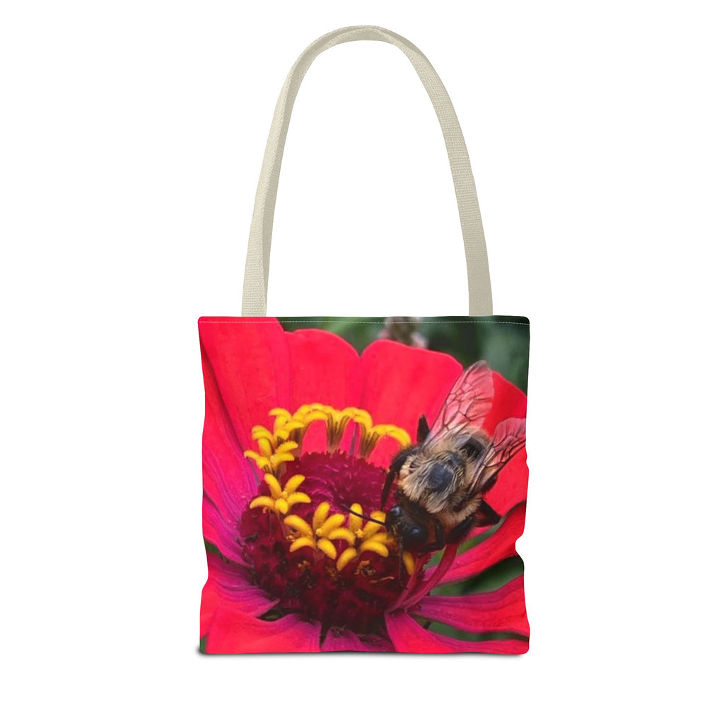 Floral Bee Tote Bag — Red Zinnia Garden Shopper