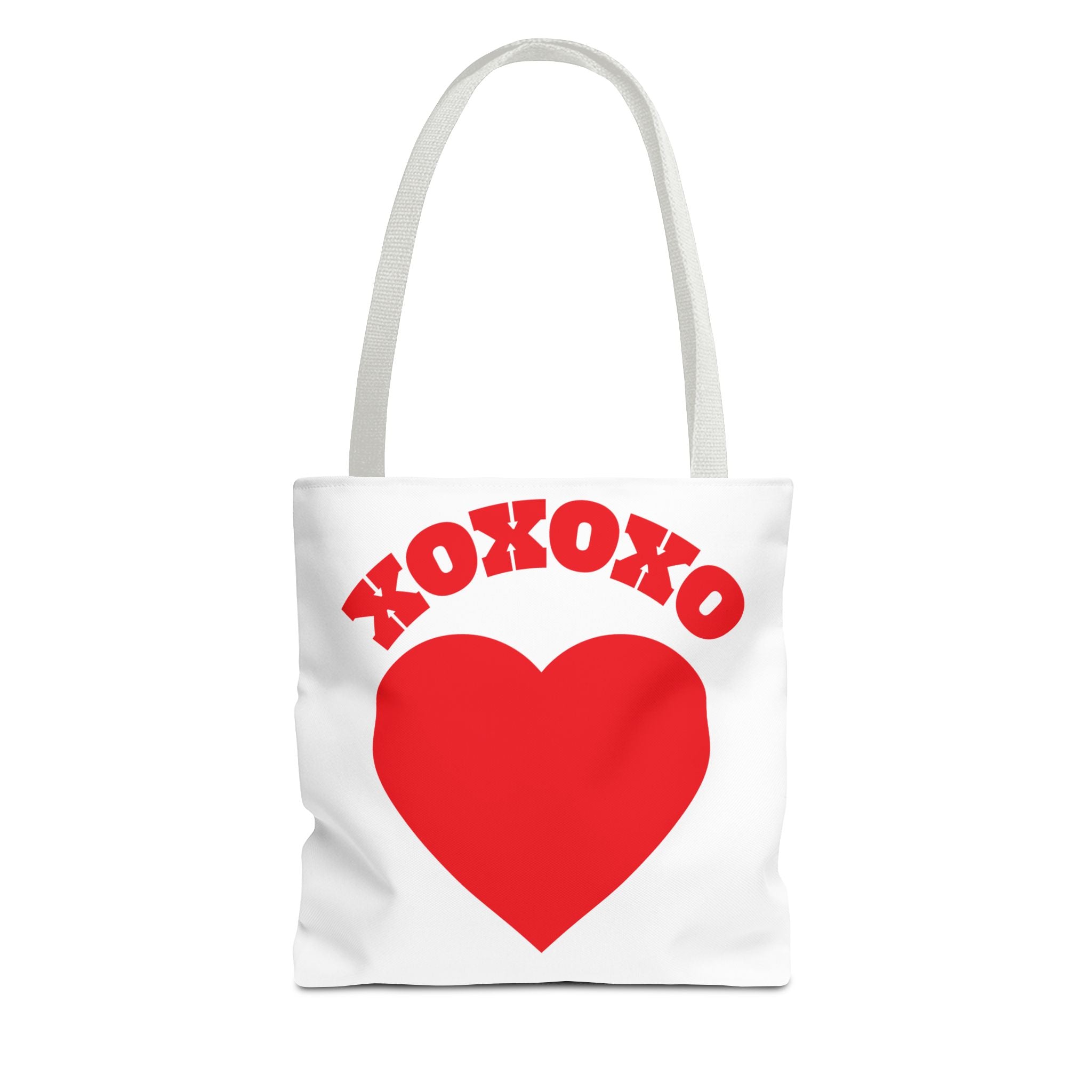 Valentine Heart 'XOXOXO' Tote Bag — Romantic Red Heart Canvas Tote for Valentine's Day