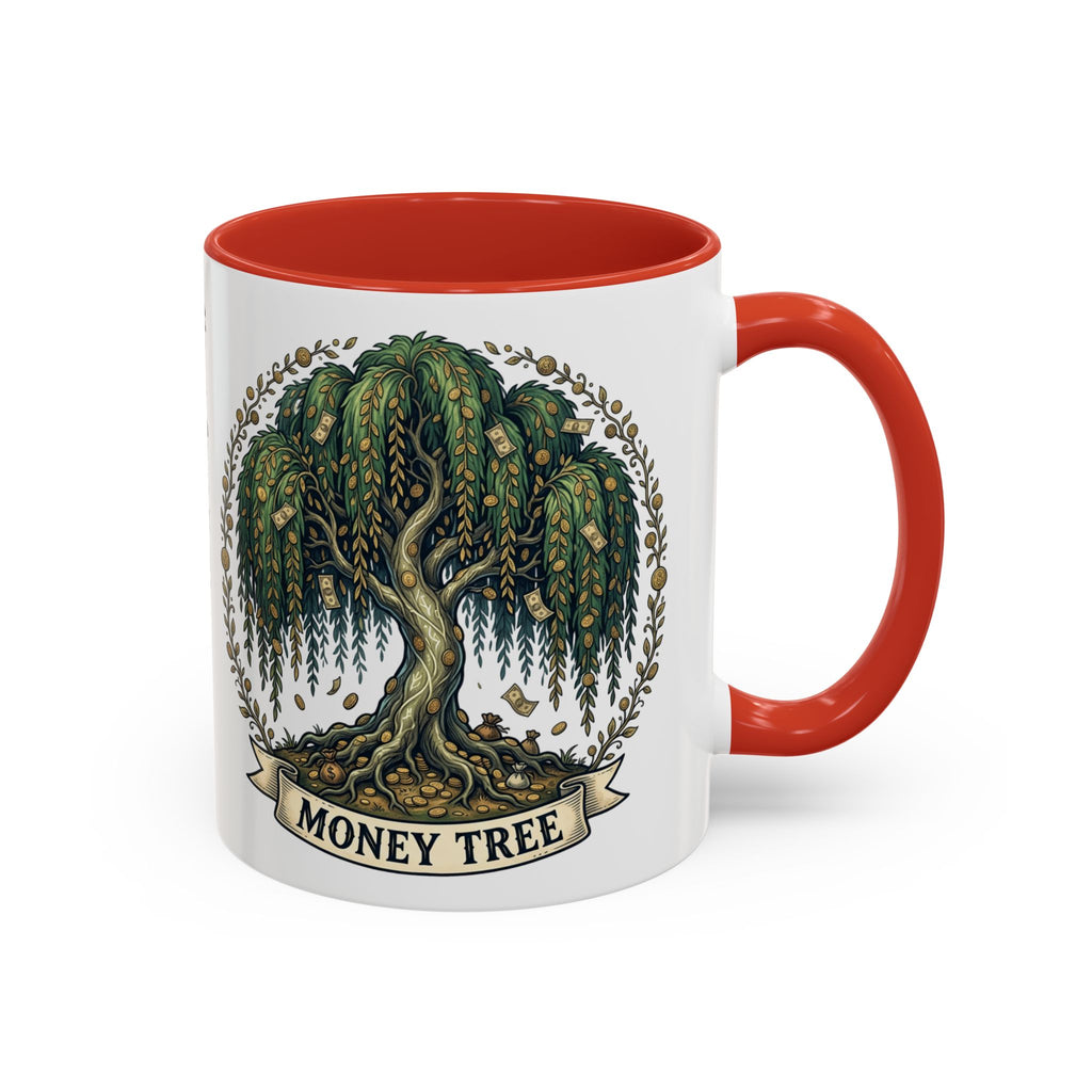 Money Tree Accent Coffee Mug — Inspirational 11/15oz Ceramic Mug with "Money Tree" Design