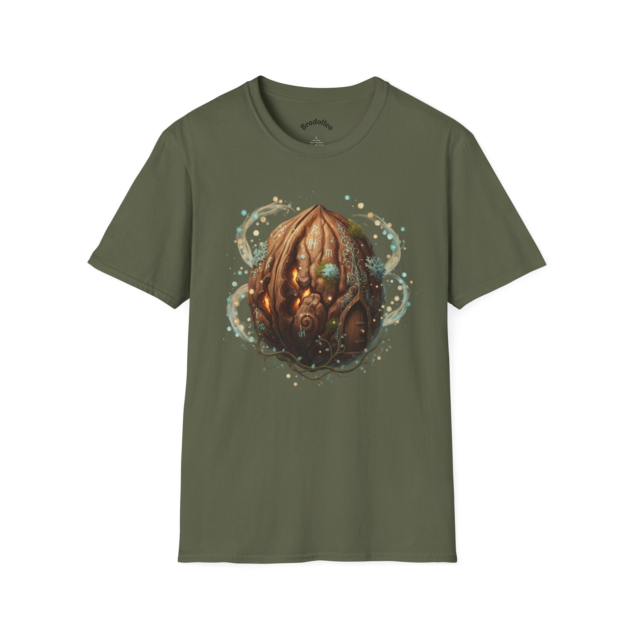 Mystic Walnut Orb T‑Shirt — Fantasy Nature Illustration