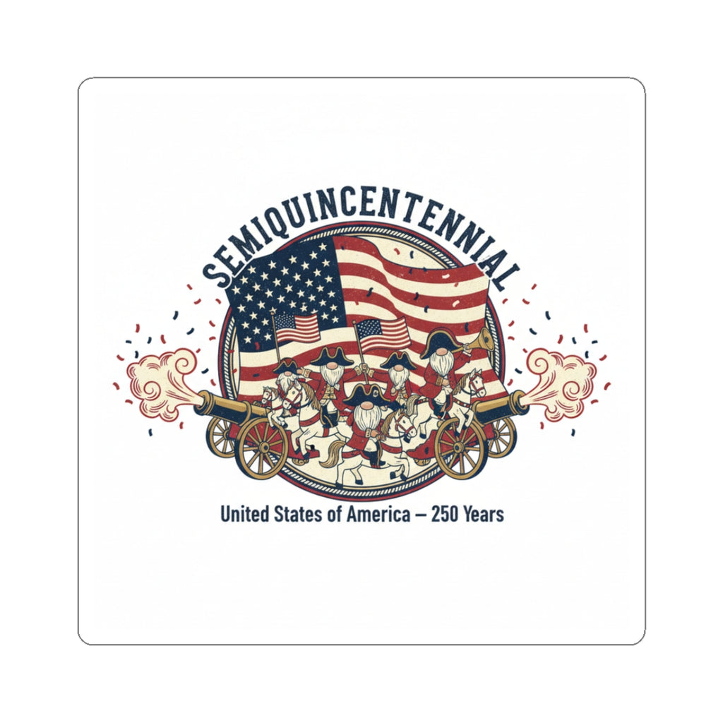 Semiquincentennial 250th USA Flag & Cannon Sticker