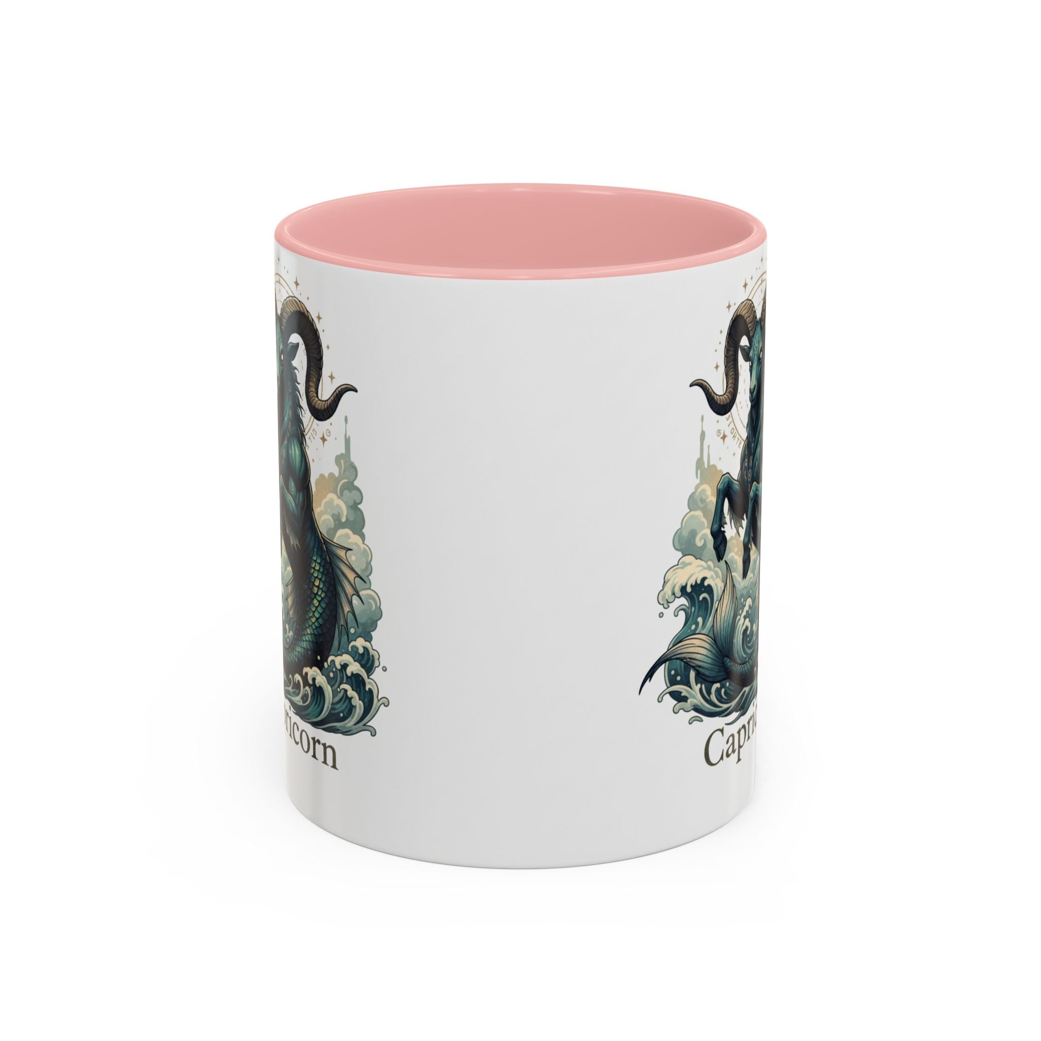 Capricorn Sea-Goat Accent Coffee Mug — Zodiac Astrology Ceramic Gift (11/15oz)