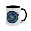 Galaxy Feather Spiral Accent Mug — Cosmic Boho Coffee Cup (11/15oz)