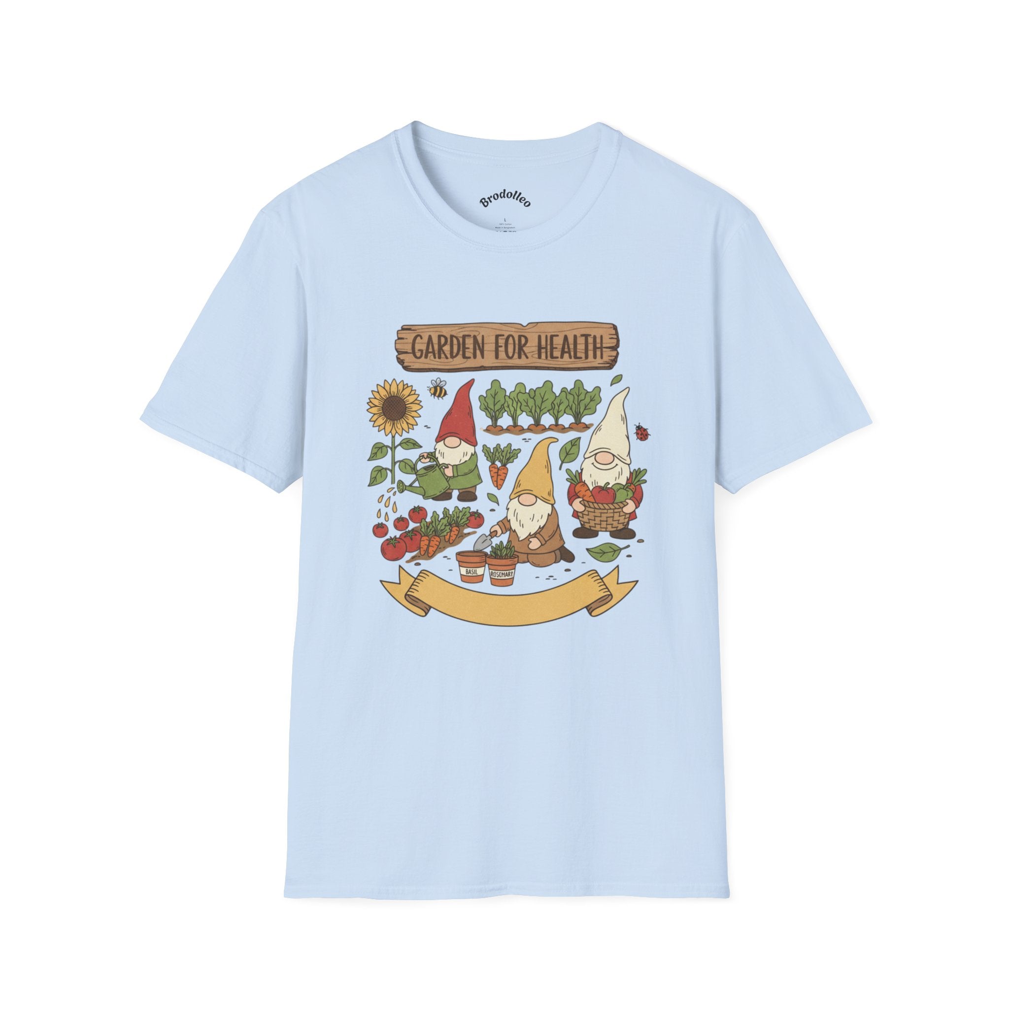 Garden Gnome T-Shirt — "Garden for Health" Cute Gardening Tee