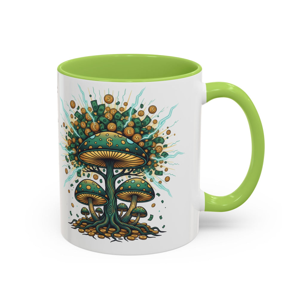 Accent Coffee Mug — 'Money Flows to Me Freely' Mushroom Abundance Design (11/15oz)