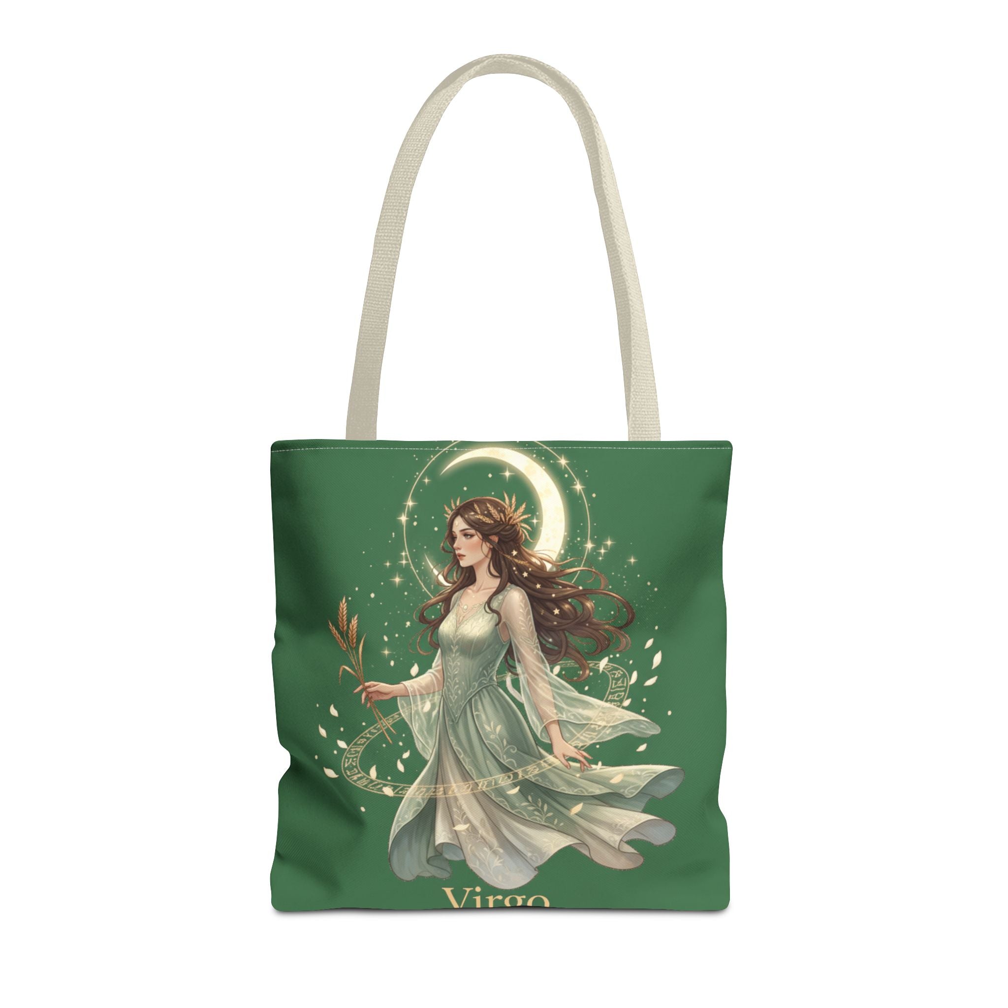 Mystic Moon Goddess Tote Bag — Ethereal Green All-Over Print Tote