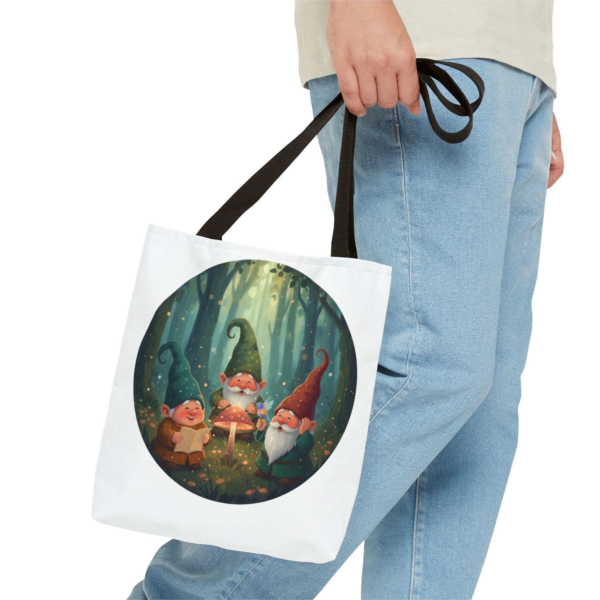 Gnome Forest Tote Bag — Magical Woodland Gnomes All-Over Print