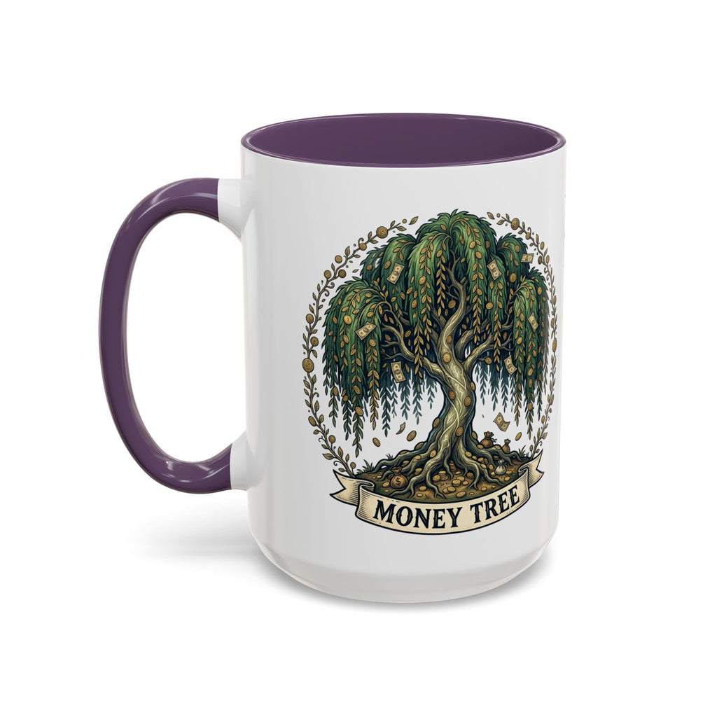Money Tree Accent Coffee Mug — Inspirational 11/15oz Ceramic Mug with "Money Tree" Design
