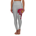 Floral High-Waisted Yoga Leggings — Pink Dahlia Side Print
