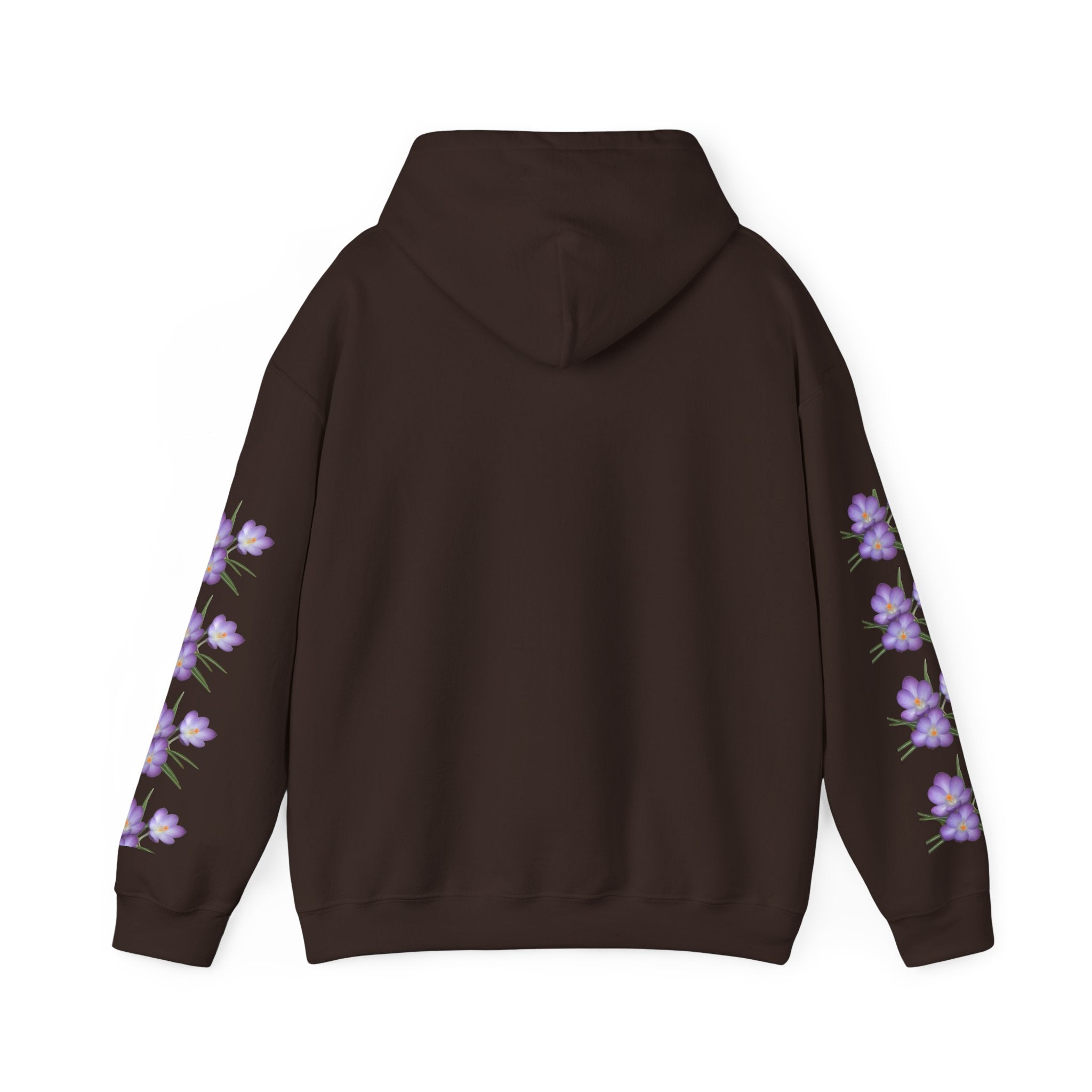 Purple Crocus Floral Hoodie — Spring Flower Graphic Sweatshirt