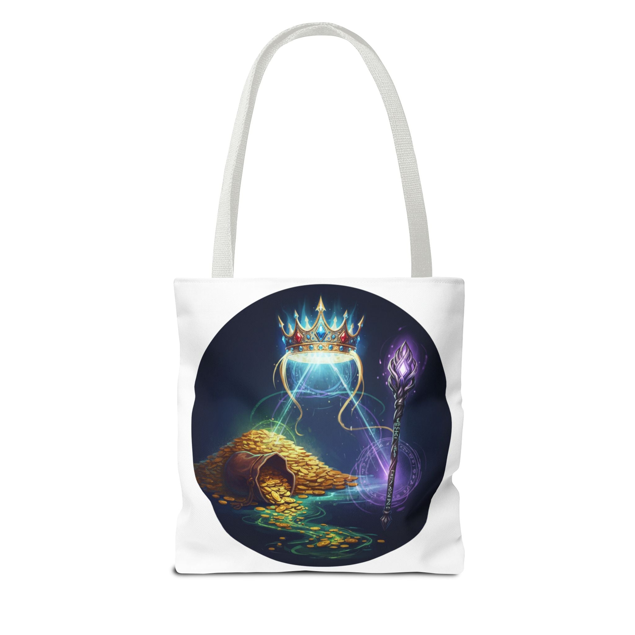 Mystic Crown & Treasure Tote Bag — Fantasy Magic Art Tote