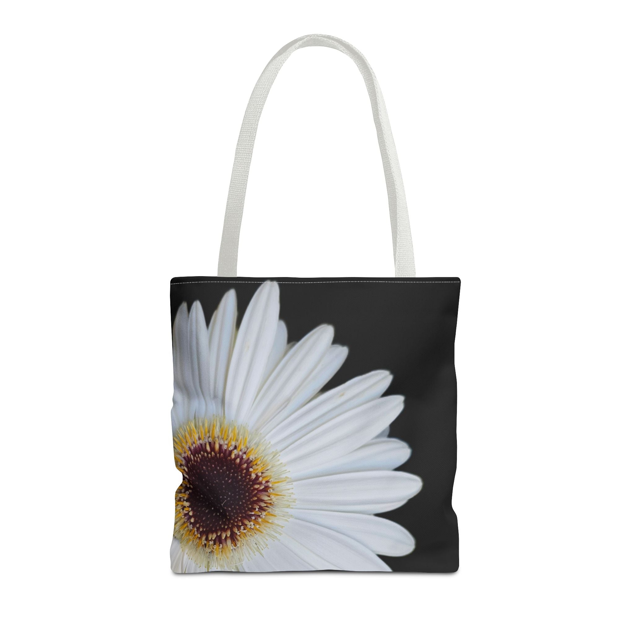 Daisy Corner Tote Bag — White Floral AOP Shopper