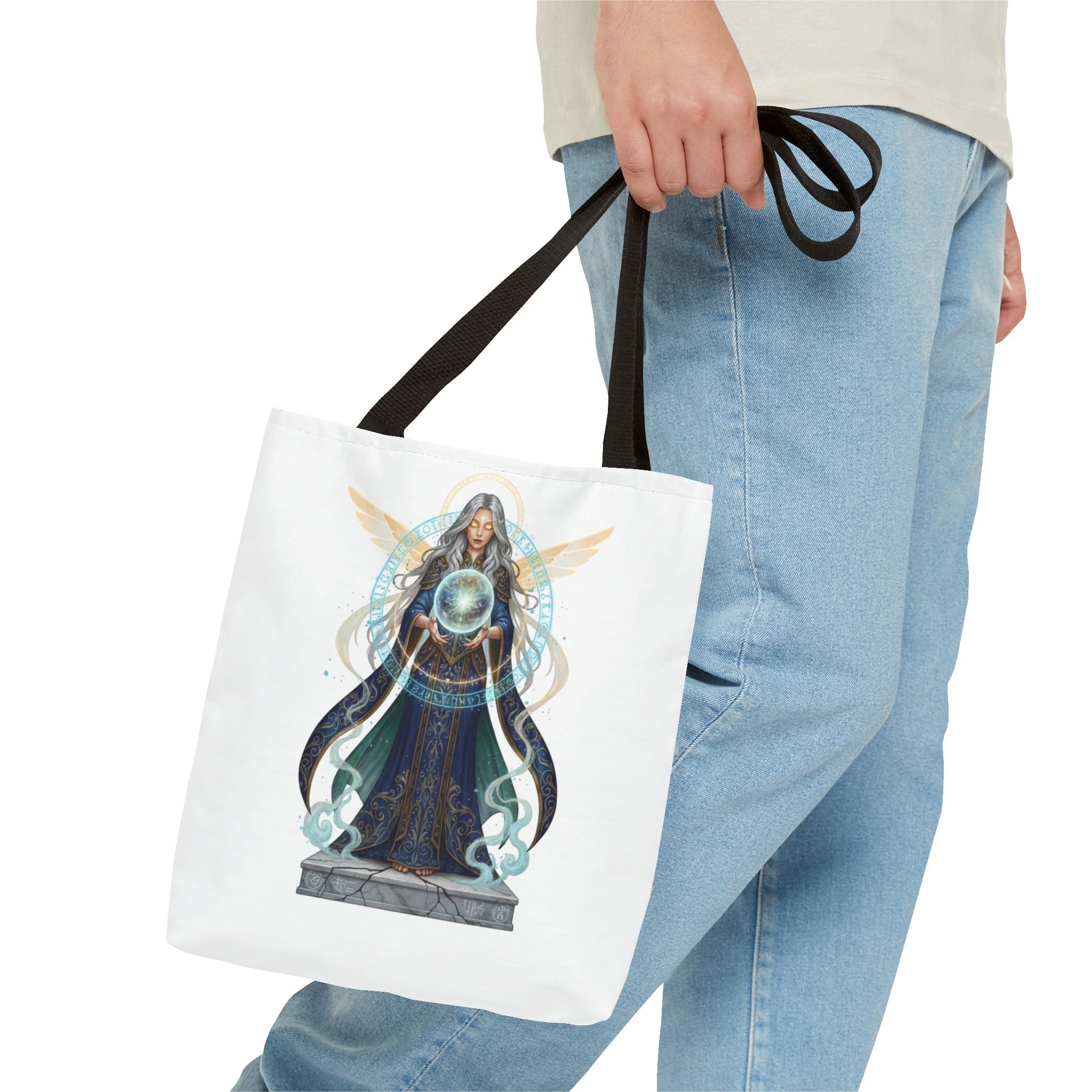 Mystic Oracle Tote Bag — Crystal Ball Seer Illustration