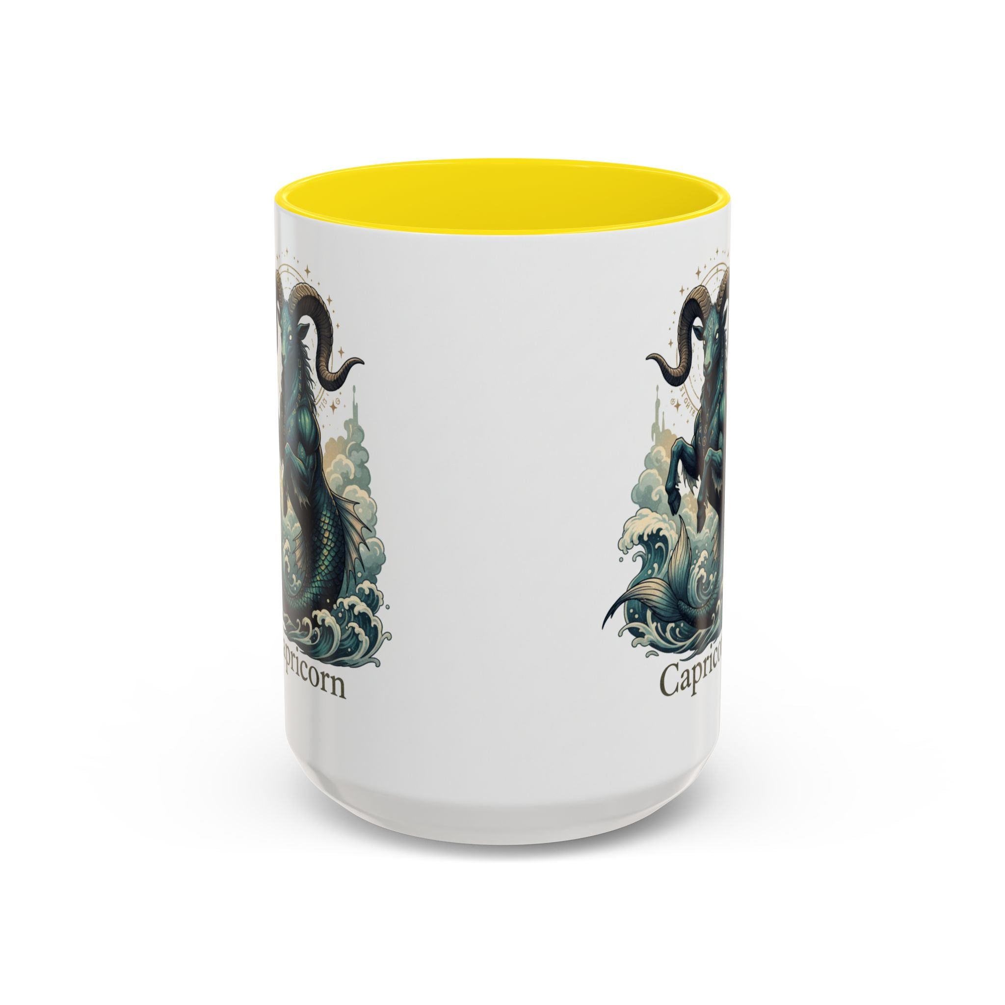 Capricorn Sea-Goat Accent Coffee Mug — Zodiac Astrology Ceramic Gift (11/15oz)