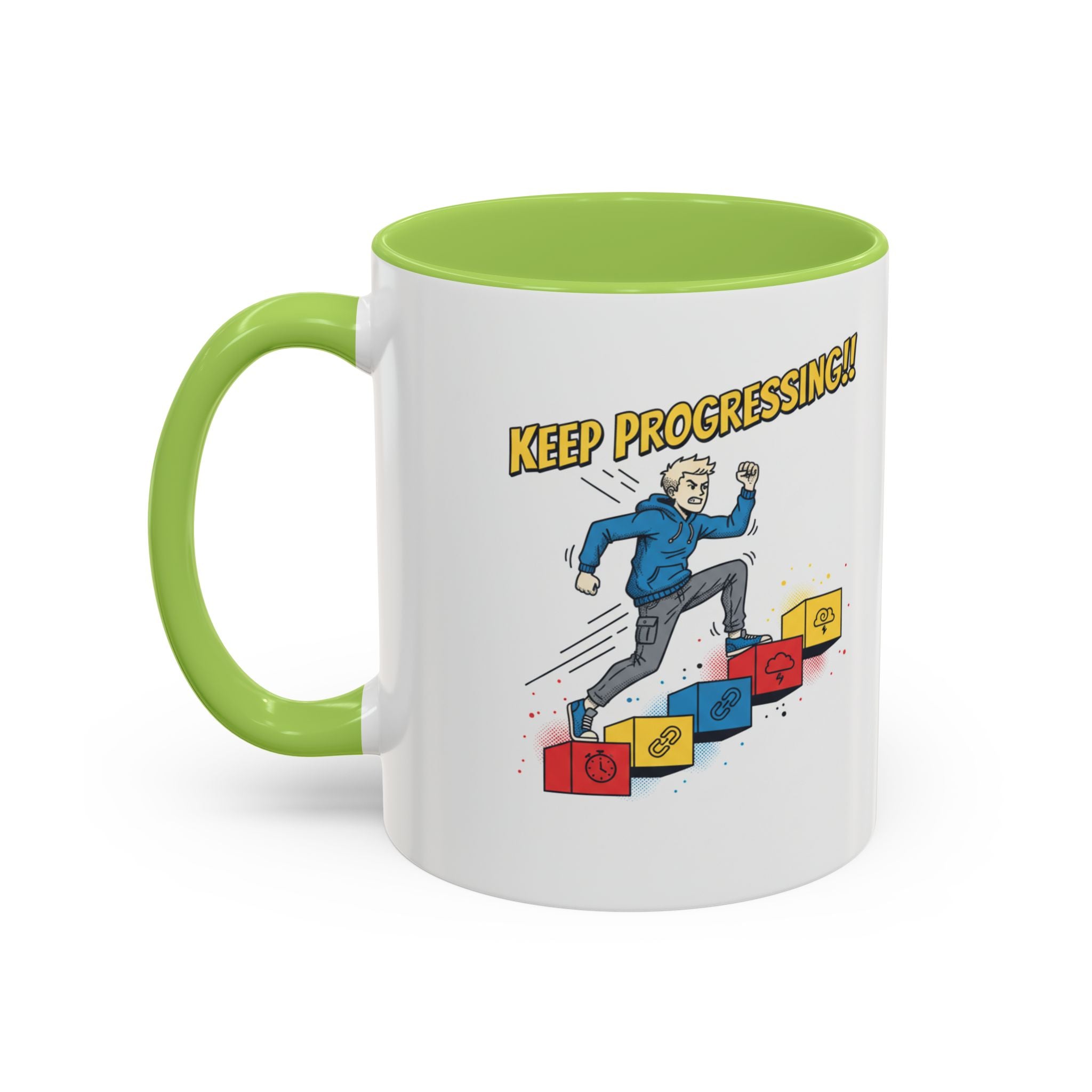 Keep Progressing Coffee Mug — Motivational Accent Mug (11/15oz)