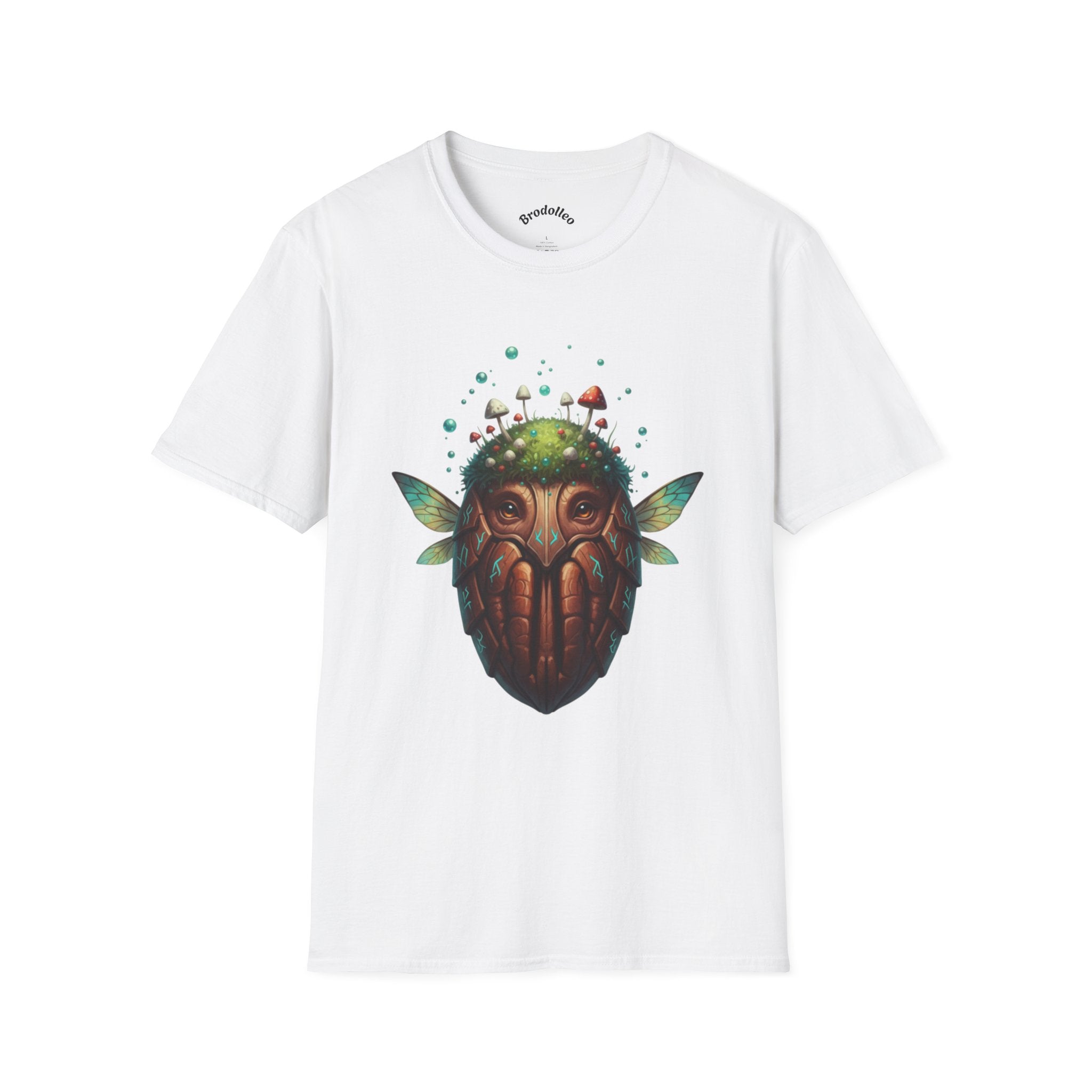 Fantasy Forest Mask T-Shirt — Woodland Creature Tee with Mushroom Crown