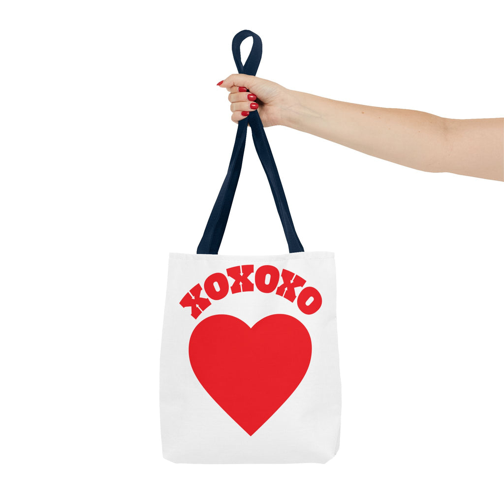 Valentine Heart 'XOXOXO' Tote Bag — Romantic Red Heart Canvas Tote for Valentine's Day