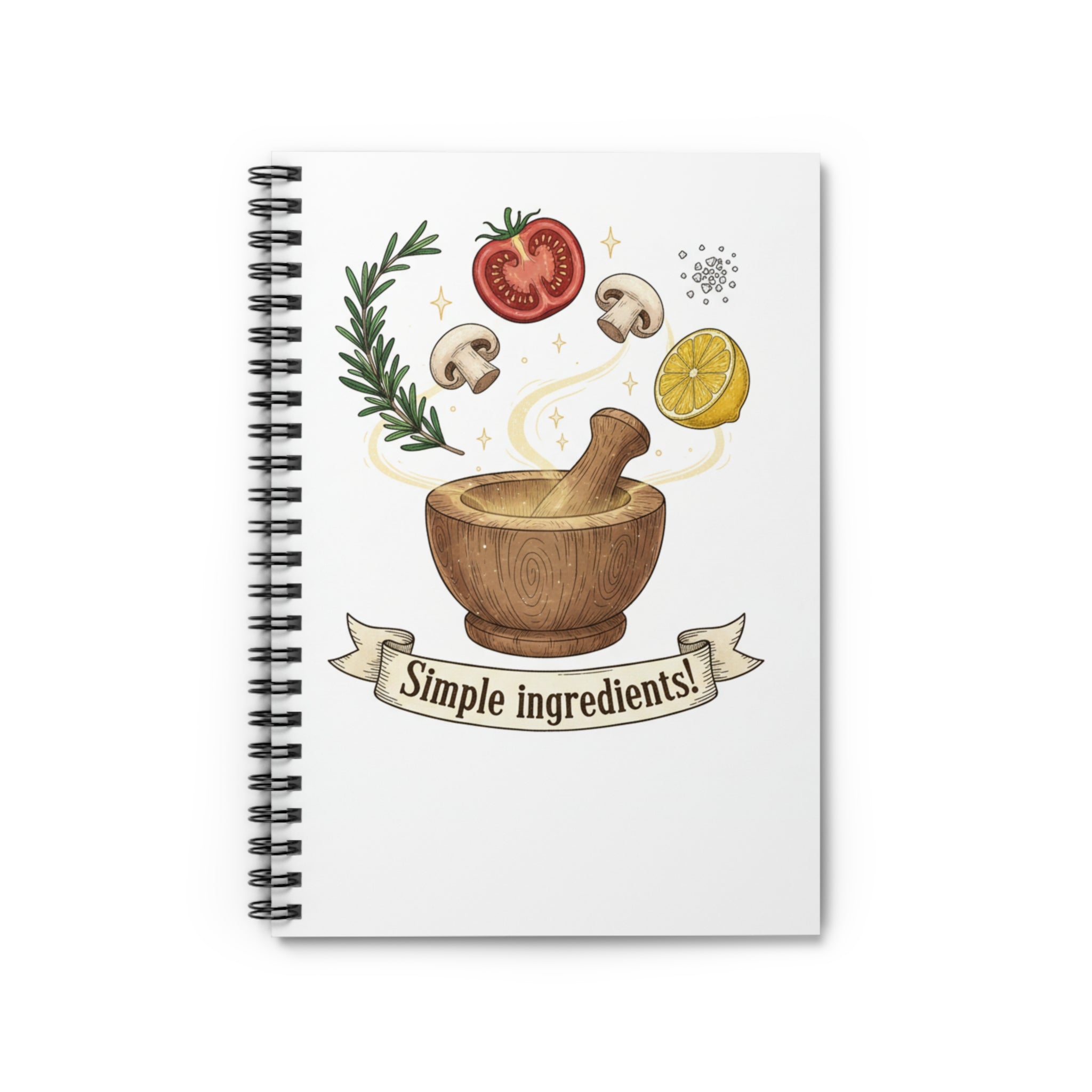 Simple Ingredients Spiral Notebook — Kitchen Herb & Recipe Journal