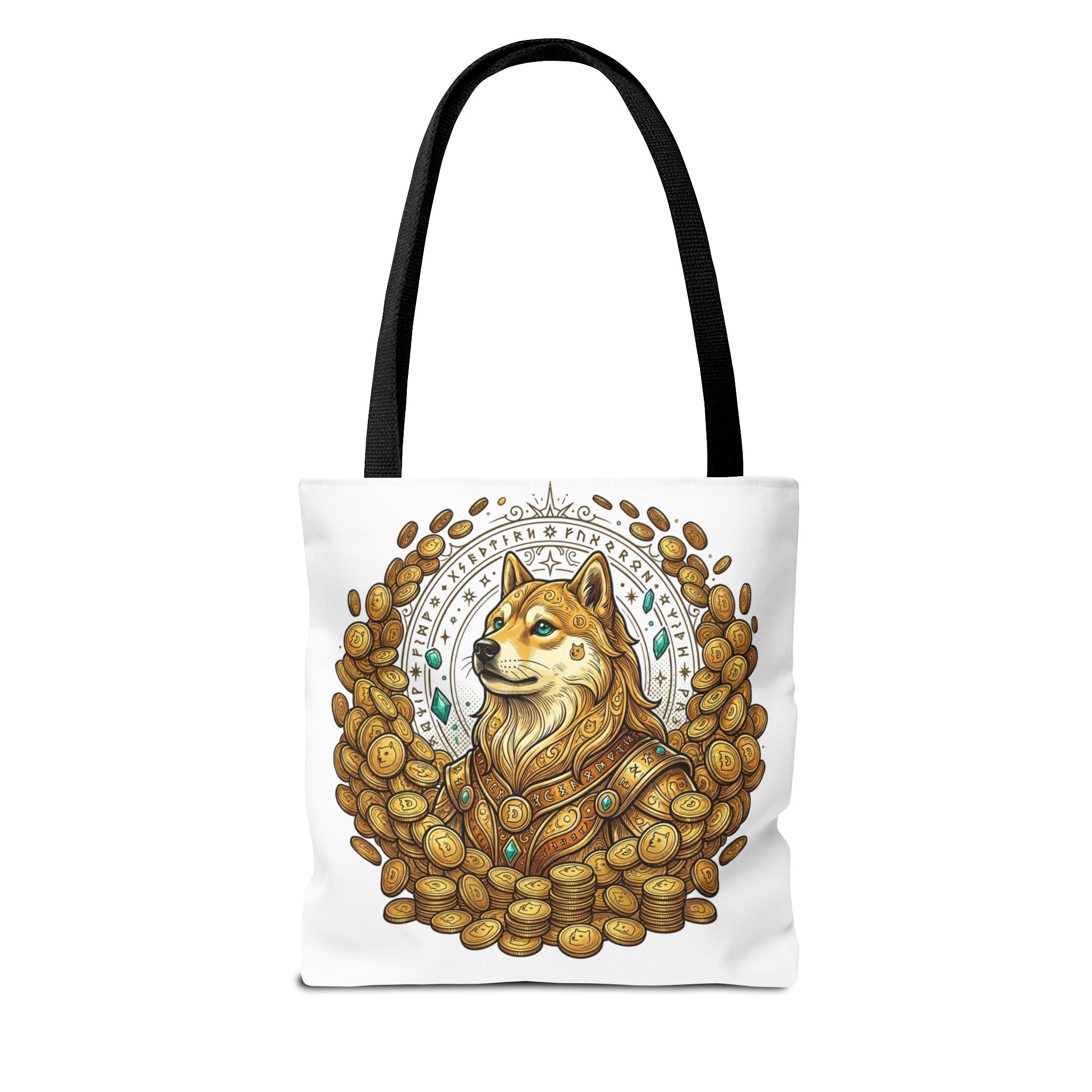Dogecoin Shiba Inu Coin Pile Tote Bag — Crypto Meme Art Tote