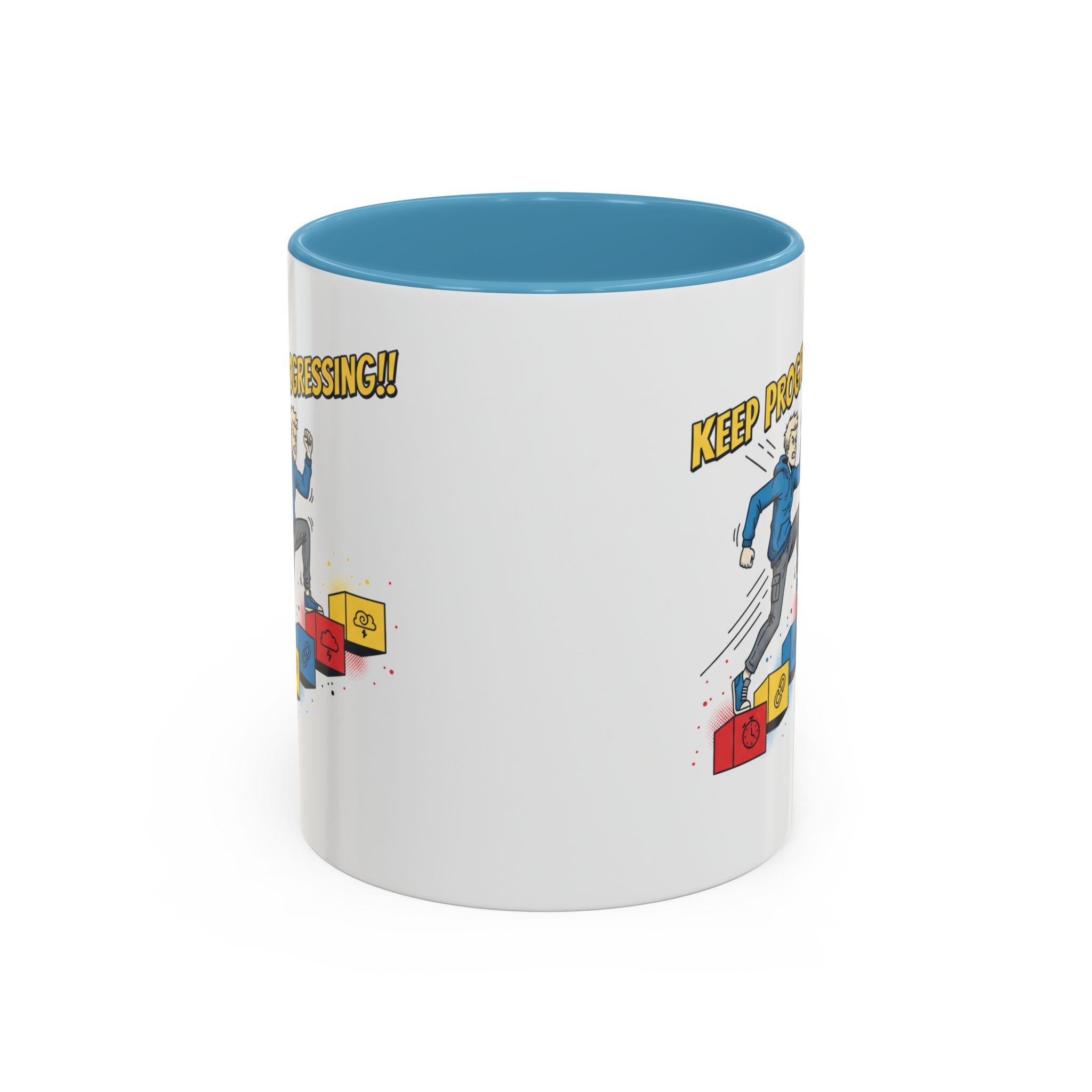 Keep Progressing Coffee Mug — Motivational Accent Mug (11/15oz)