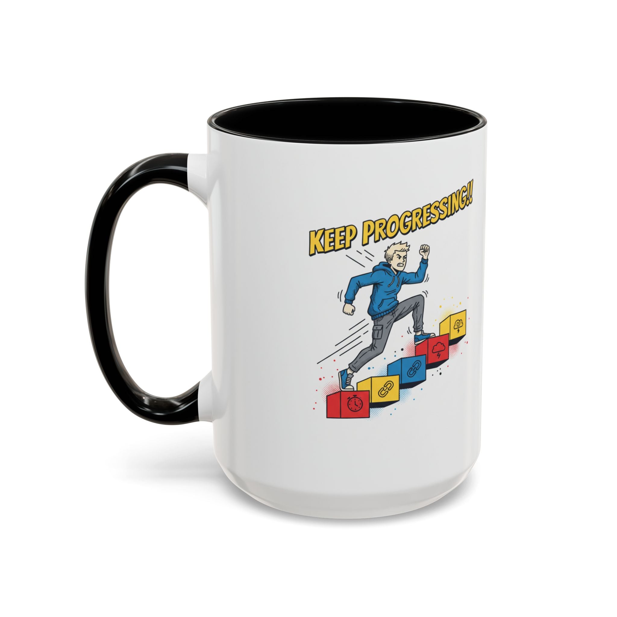 Keep Progressing Coffee Mug — Motivational Accent Mug (11/15oz)