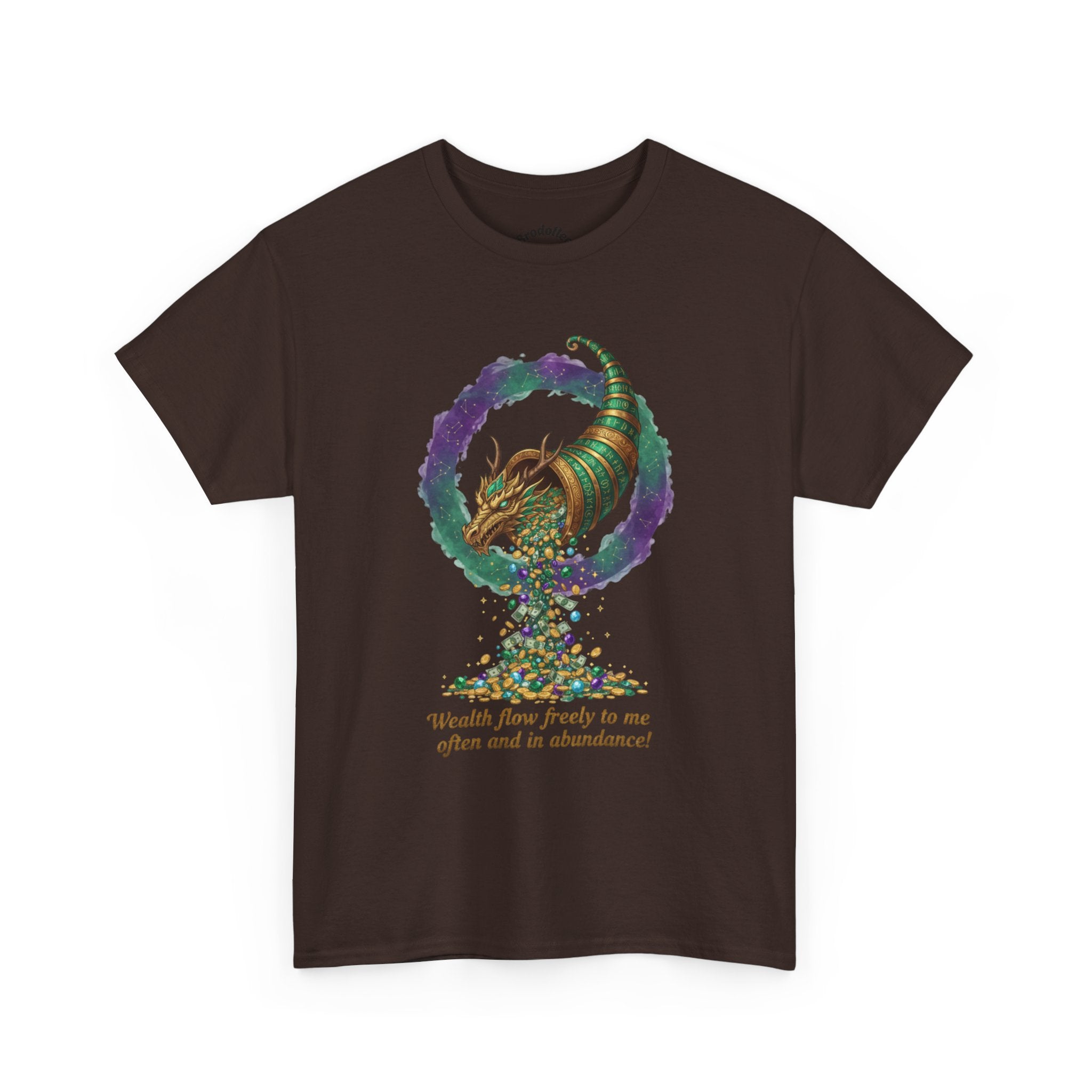 T-Shirt — Cornucopia Wealth Design: "Wealth Flows Freely to Me" Affirmation Tee
