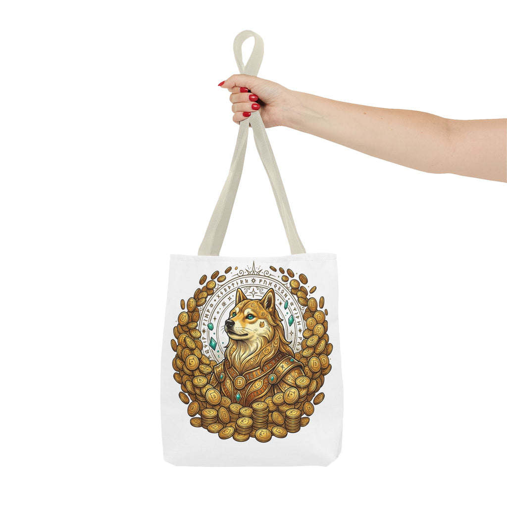Dogecoin Shiba Inu Coin Pile Tote Bag — Crypto Meme Art Tote