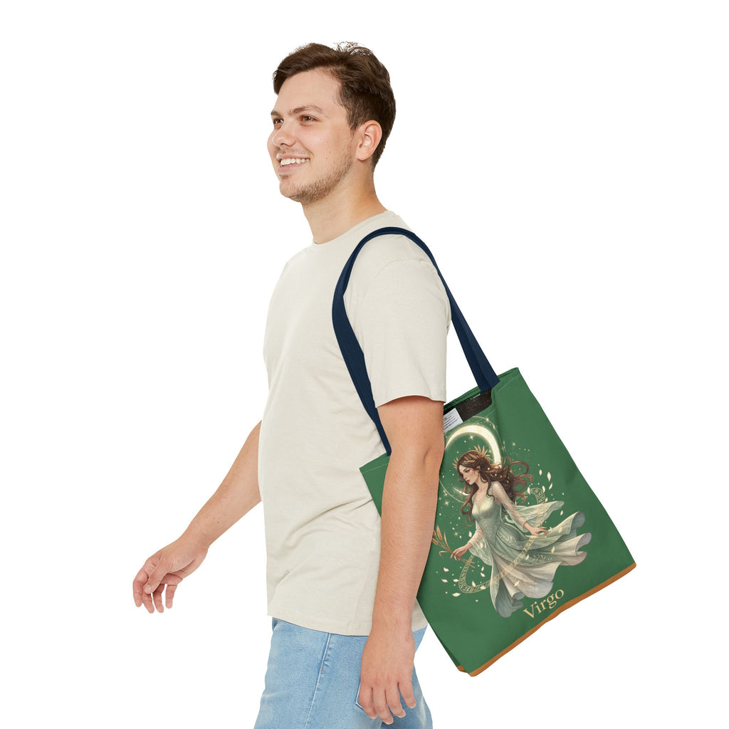 Mystic Moon Goddess Tote Bag — Ethereal Green All-Over Print Tote