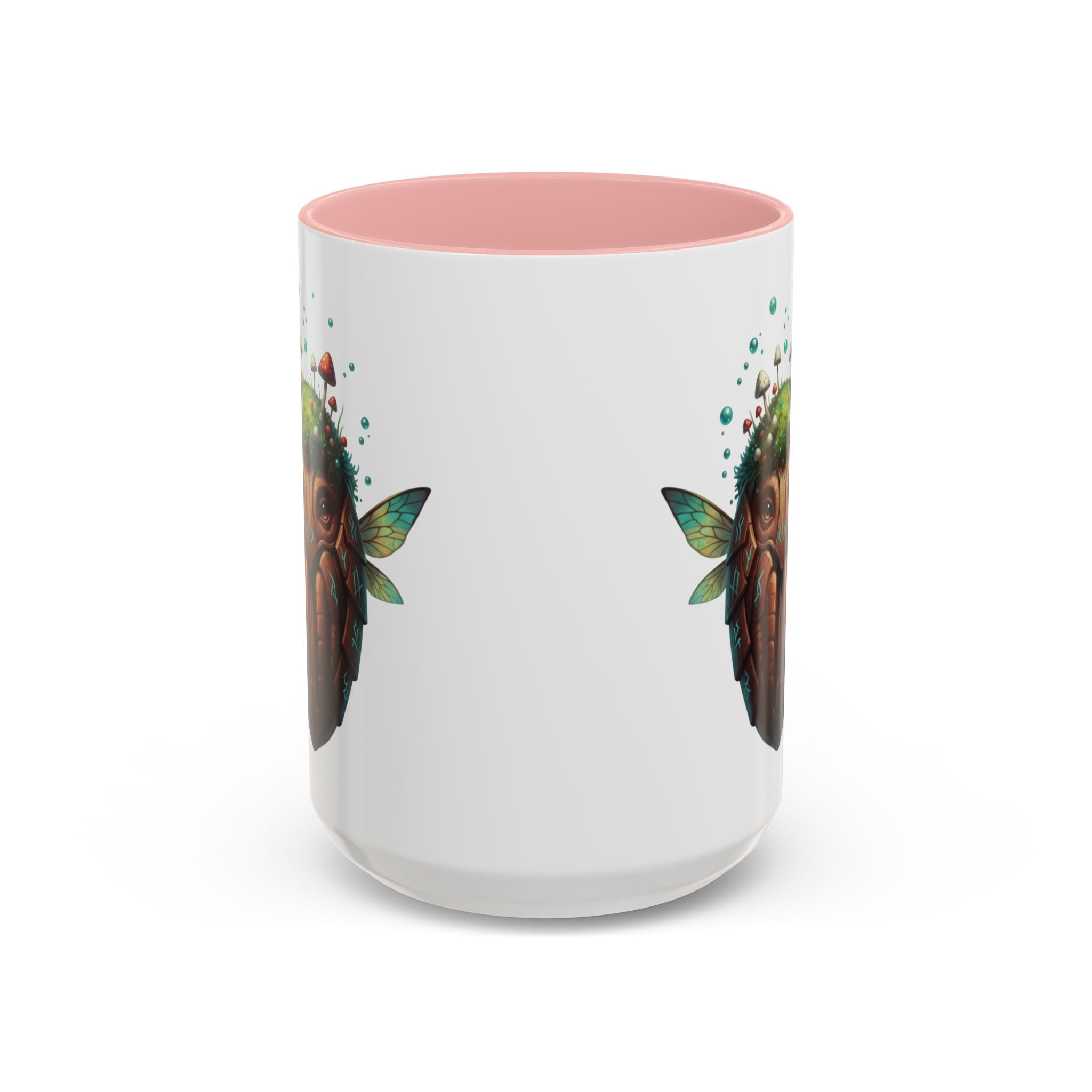 Mushroom Forest Mask Accent Coffee Mug — Fantasy Woodland Creature 11/15oz