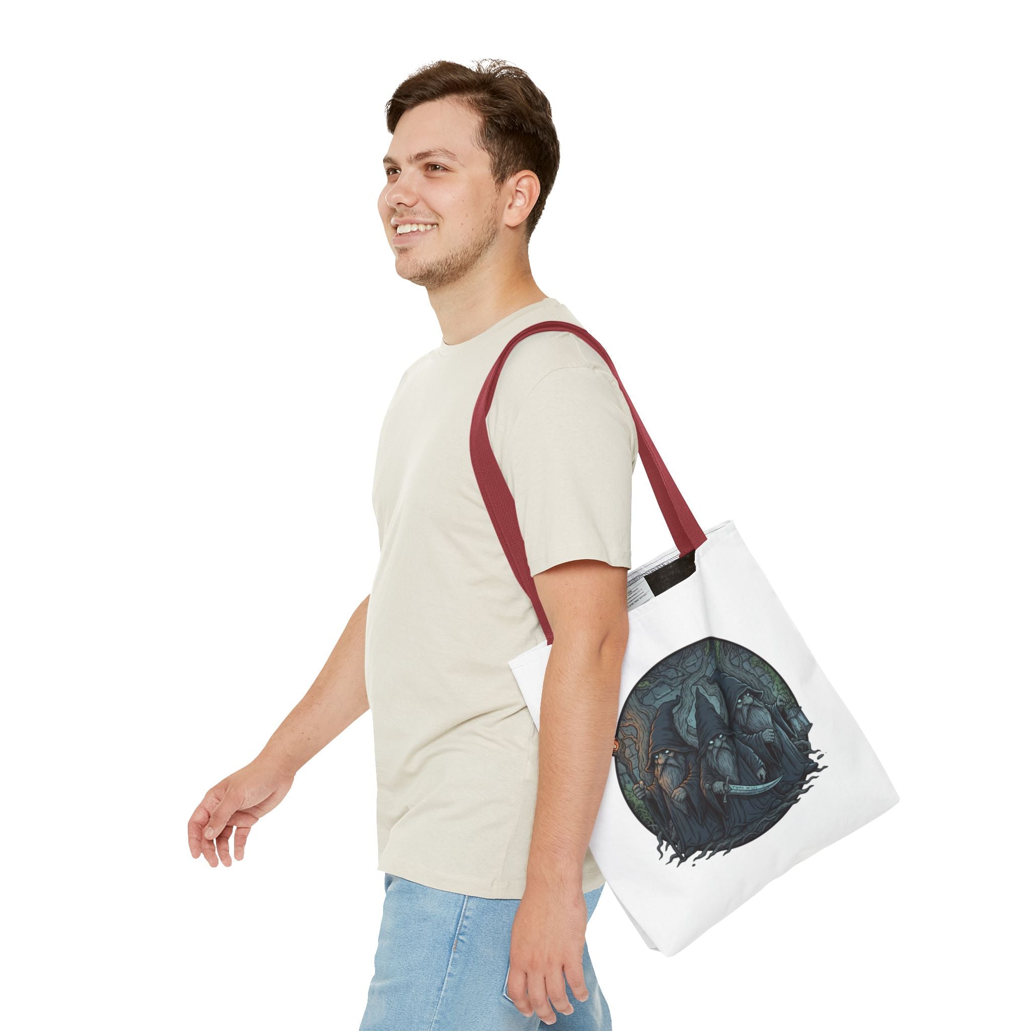 Mystic Grove Wizards Tote Bag — Fantasy Circle Art All-Over Print