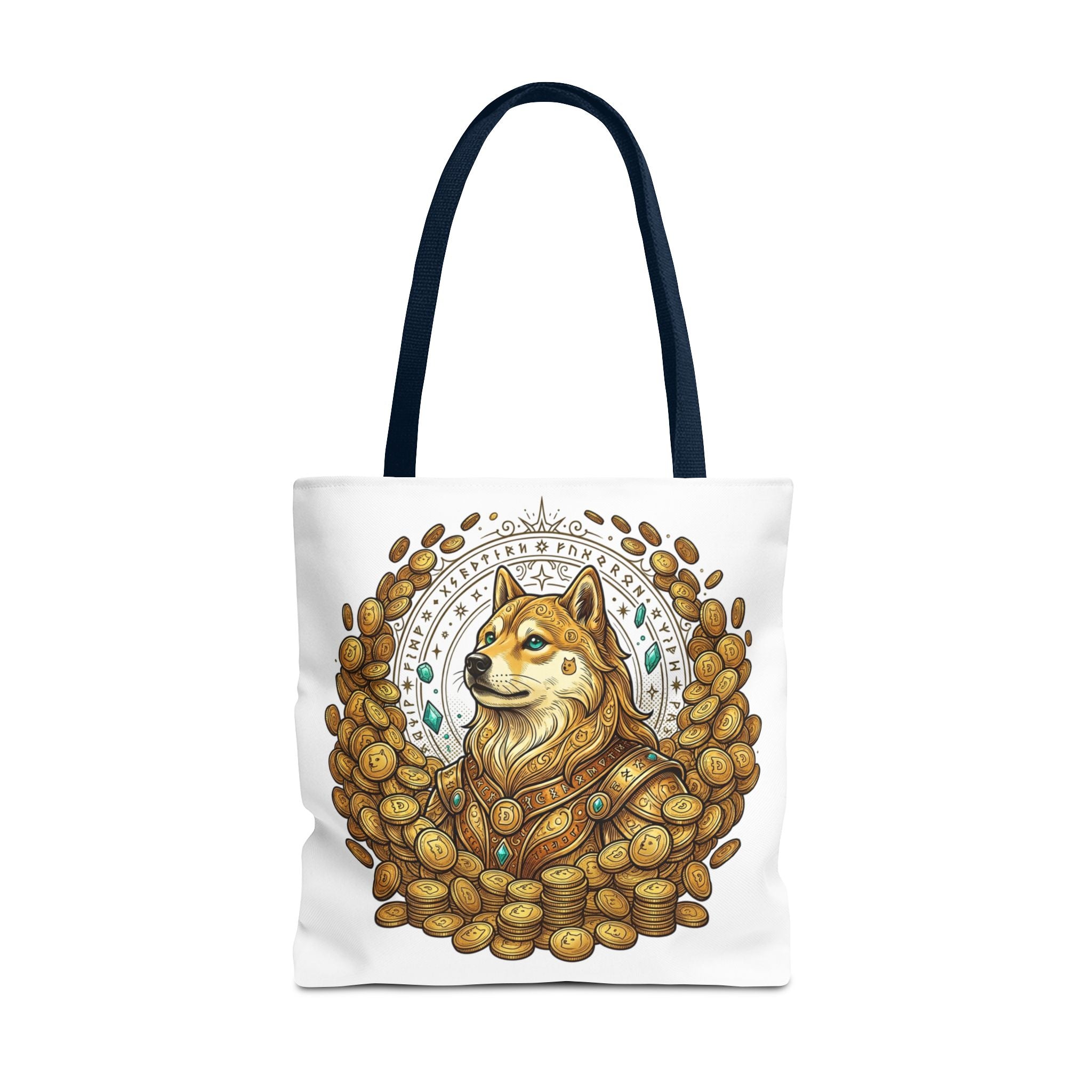 Dogecoin Shiba Inu Coin Pile Tote Bag — Crypto Meme Art Tote