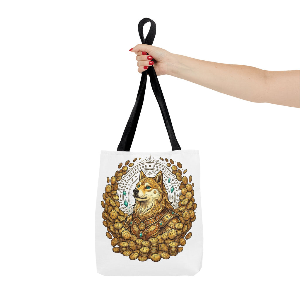 Dogecoin Shiba Inu Coin Pile Tote Bag — Crypto Meme Art Tote