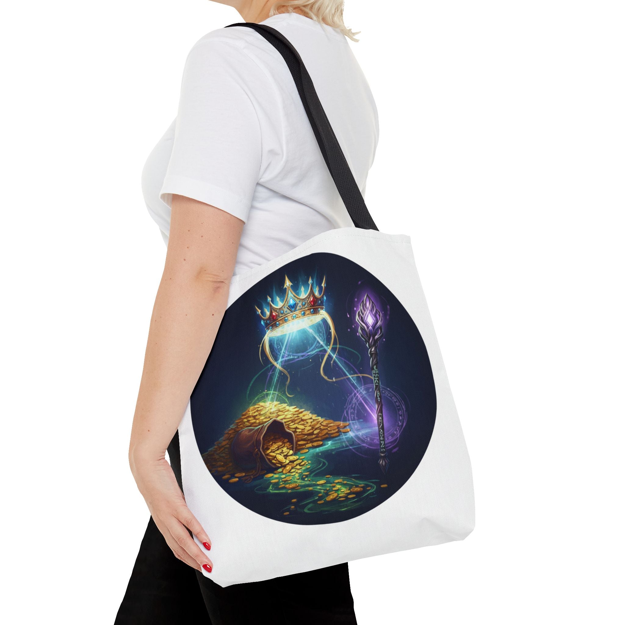 Mystic Crown & Treasure Tote Bag — Fantasy Magic Art Tote