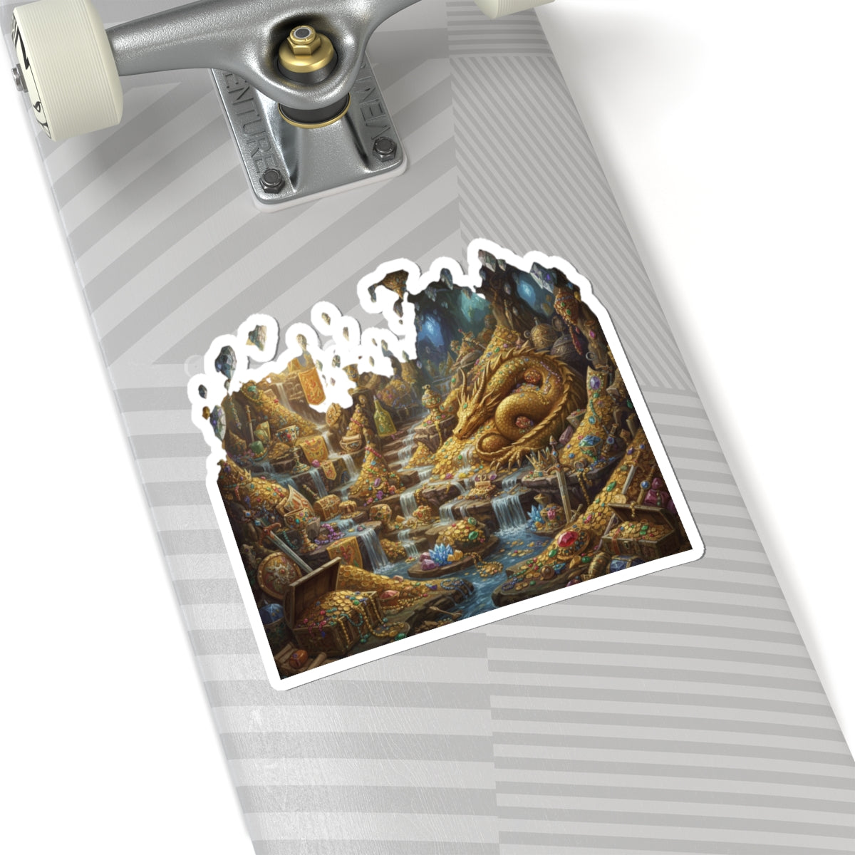 Abundant Wealth Sticker — Dragon Treasure Kiss-Cut Sticker for Laptops & Journals