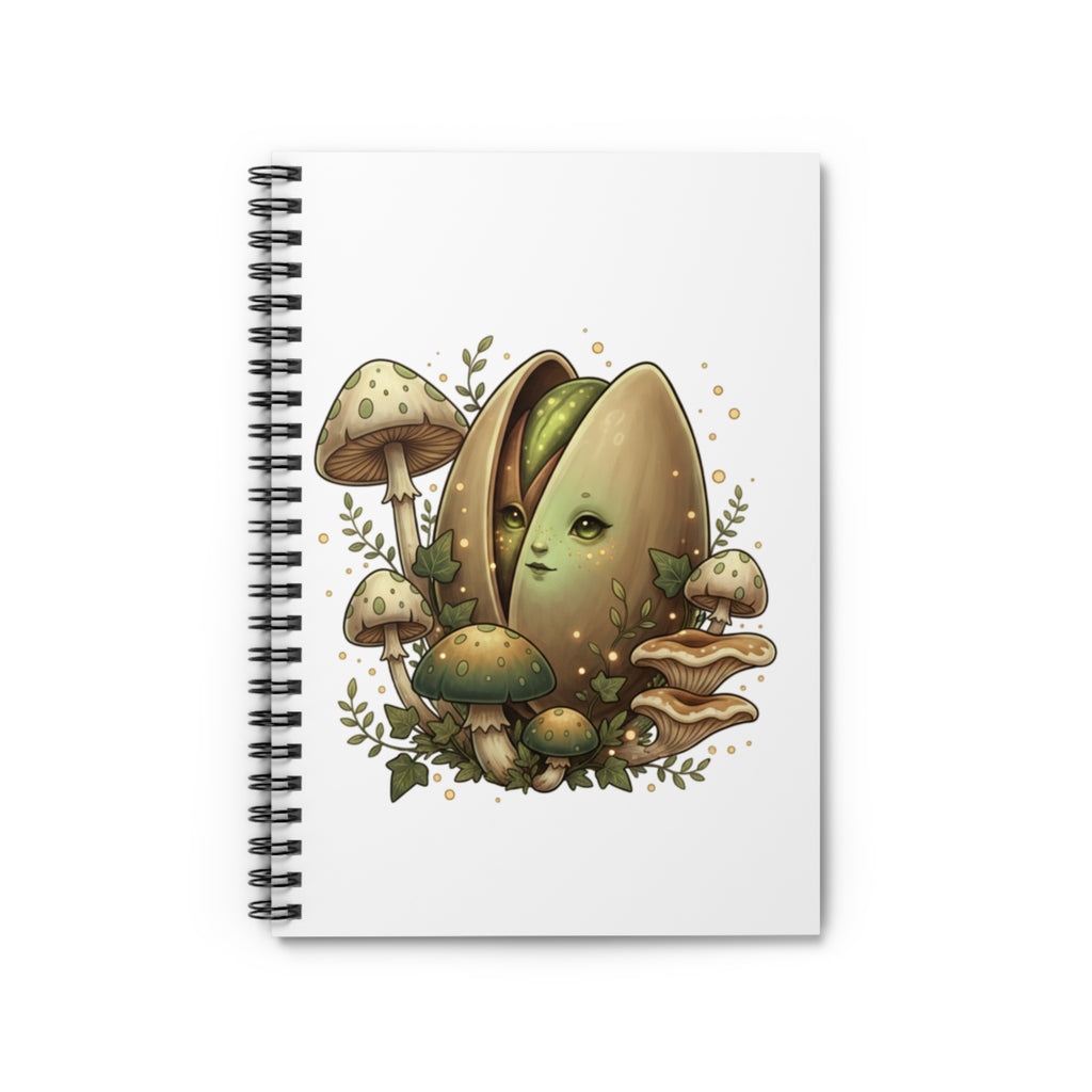 Mushroom Seedling Spiral Notebook — Woodland Cute Ruled Journal