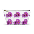 Purple Daisy Accessory Pouch — Floral Makeup & Travel T-Bottom Bag