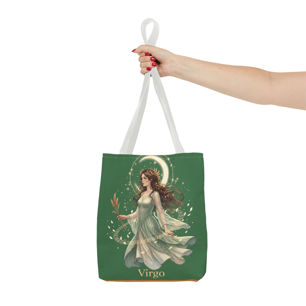 Mystic Moon Goddess Tote Bag — Ethereal Green All-Over Print Tote