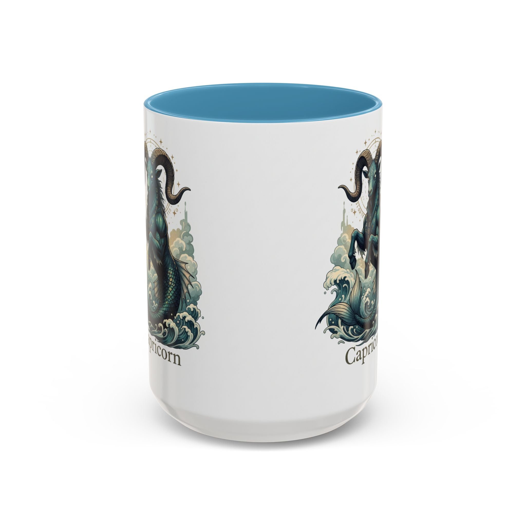 Capricorn Sea-Goat Accent Coffee Mug — Zodiac Astrology Ceramic Gift (11/15oz)