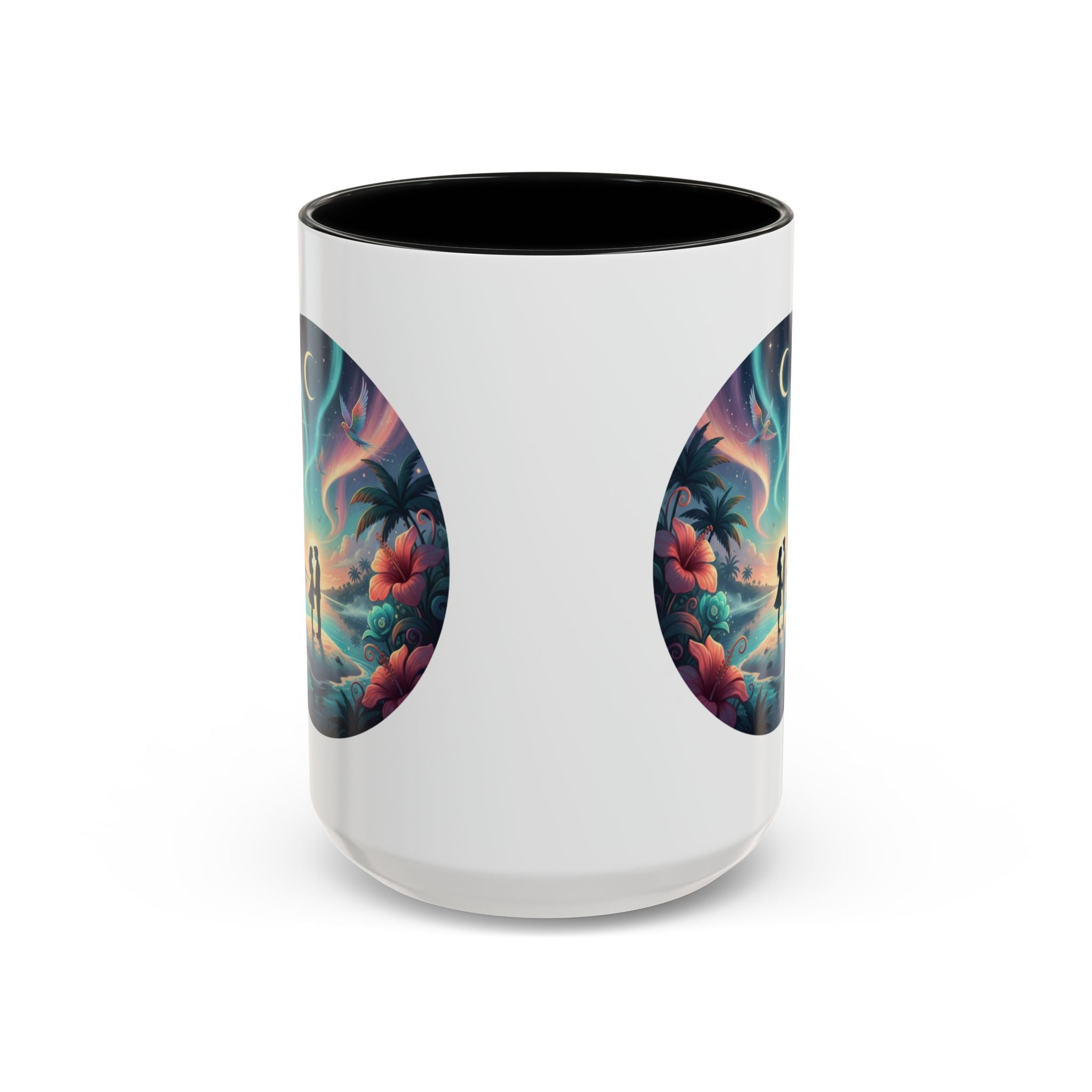 Tropical Sunset Coffee Mug — Romantic Beach Couple Accent Mug (11/15 oz)
