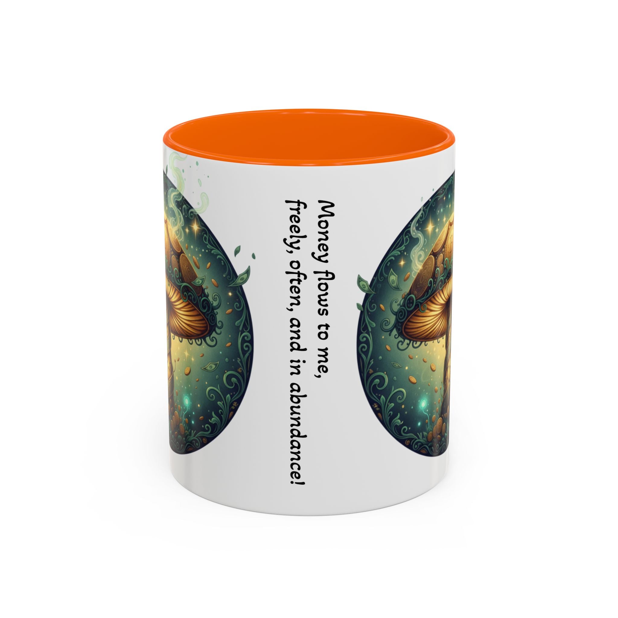 Mushroom Alchemy Coffee Mug — "Money flows to me freely, given, and in abundance" (11/15oz)
