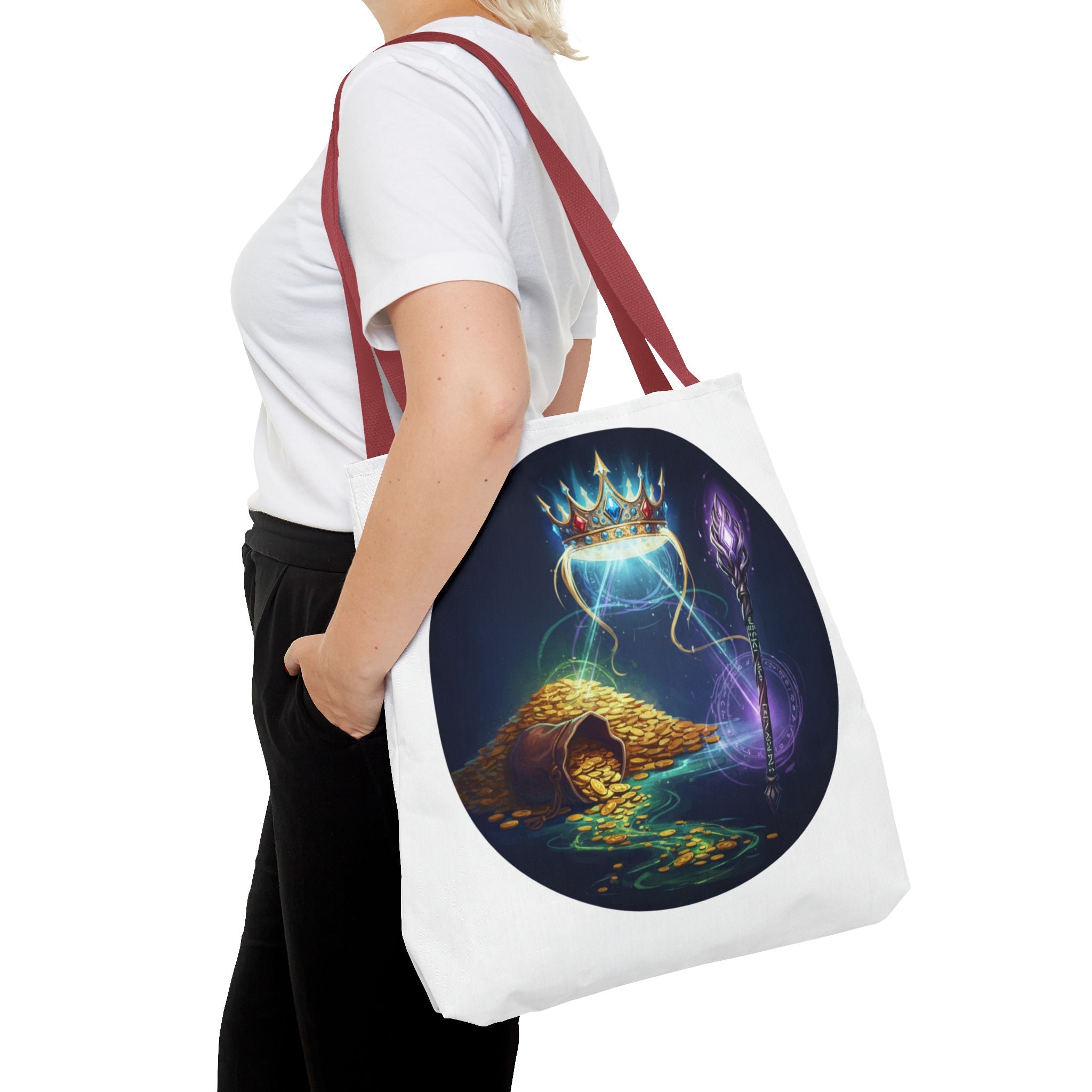 Mystic Crown & Treasure Tote Bag — Fantasy Magic Art Tote