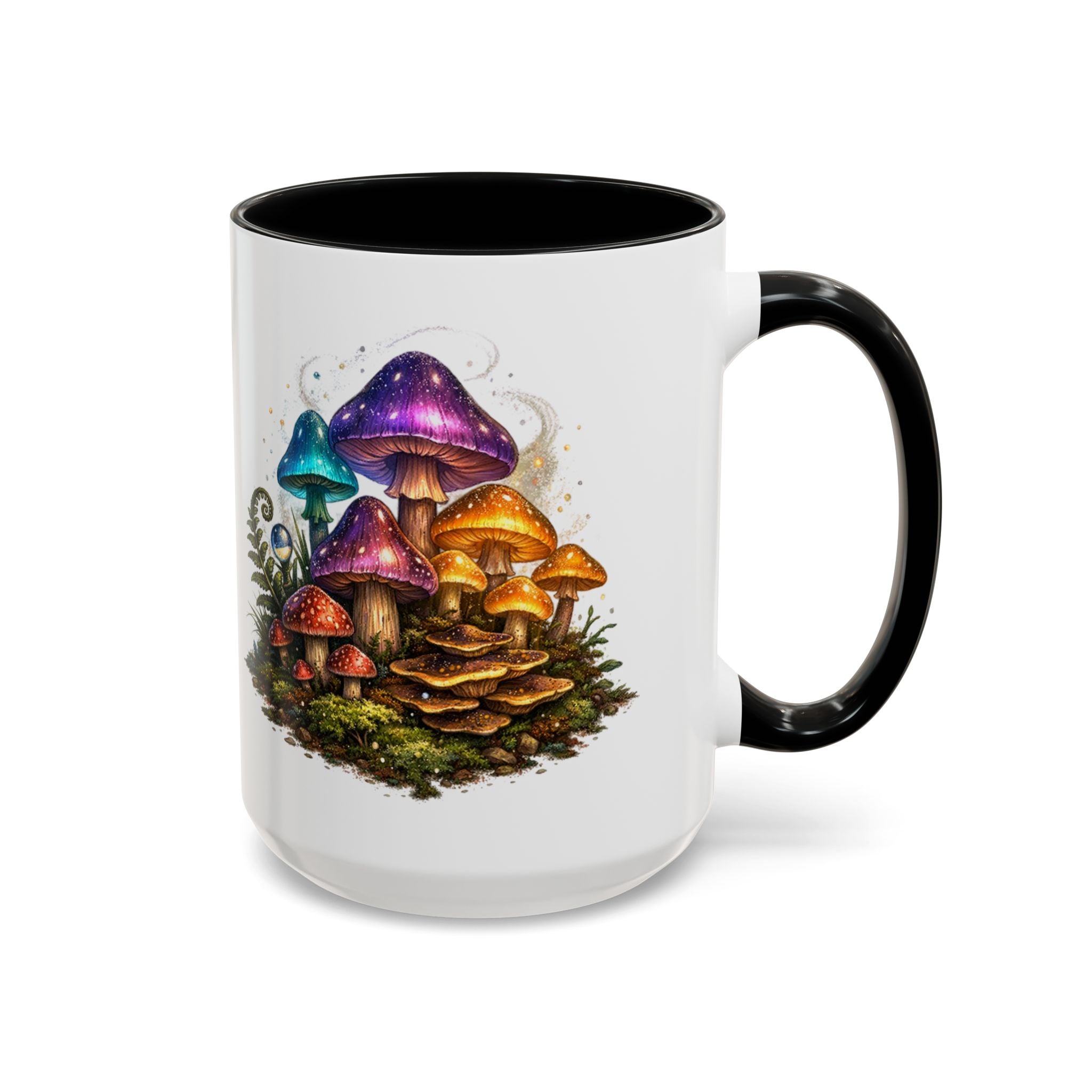 Colorful Fantasy Mushroom Coffee Mug — Accent Ceramic 11/15oz