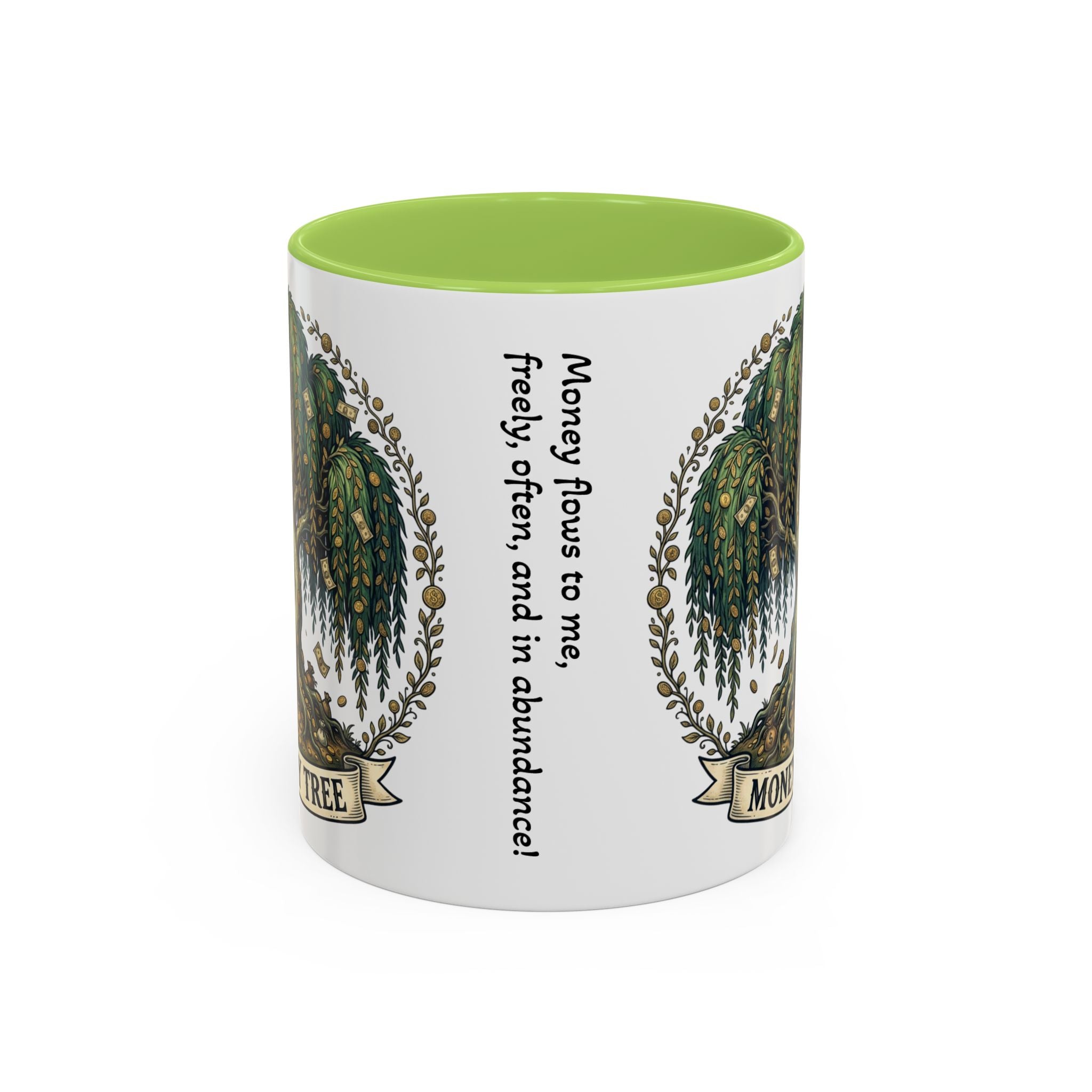 Money Tree Accent Coffee Mug — Inspirational 11/15oz Ceramic Mug with "Money Tree" Design