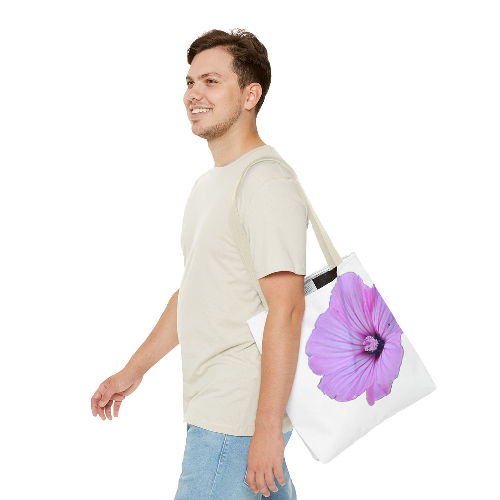 Floral Pink Hibiscus Tote Bag — Large Botanical Beach & Market Tote