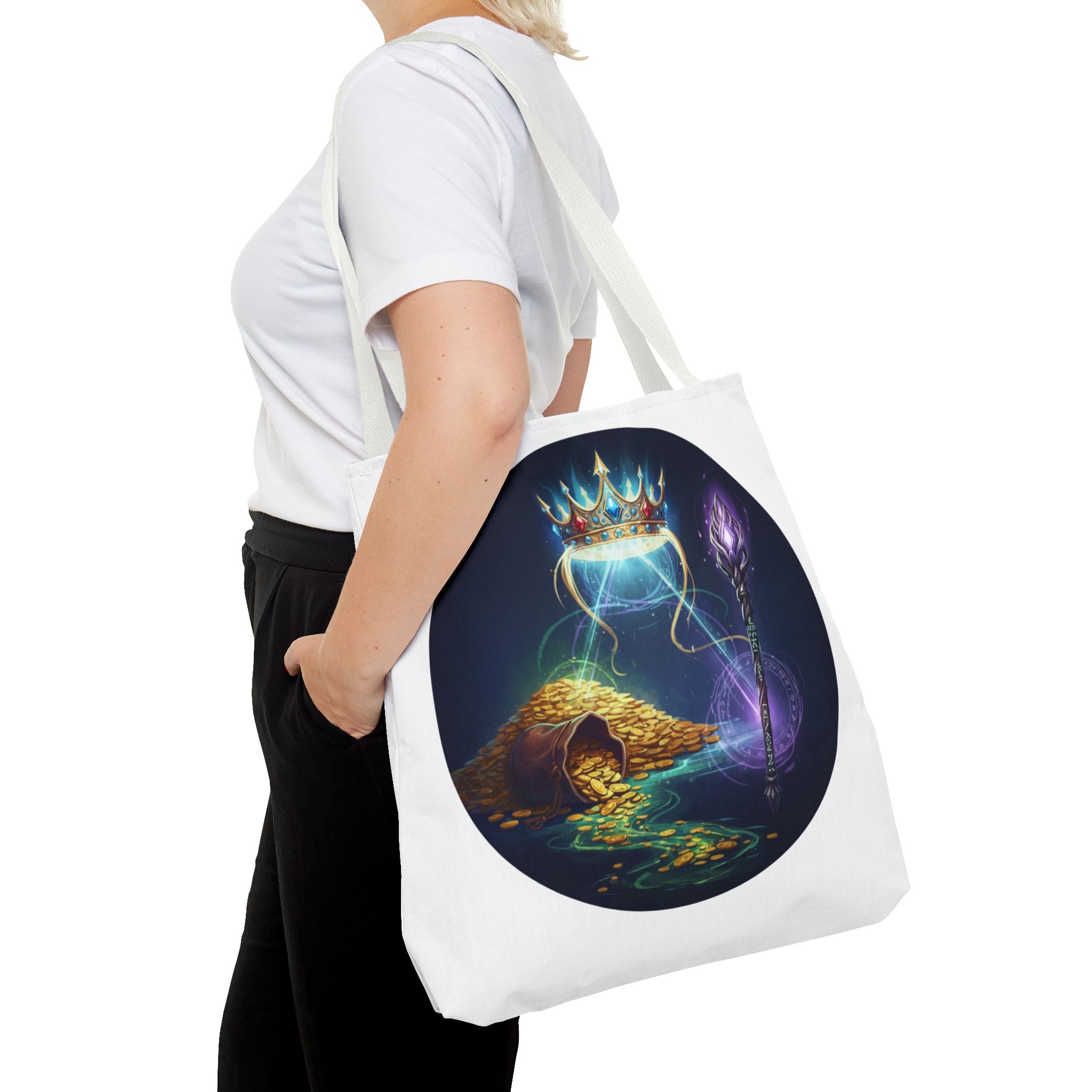 Mystic Crown & Treasure Tote Bag — Fantasy Magic Art Tote