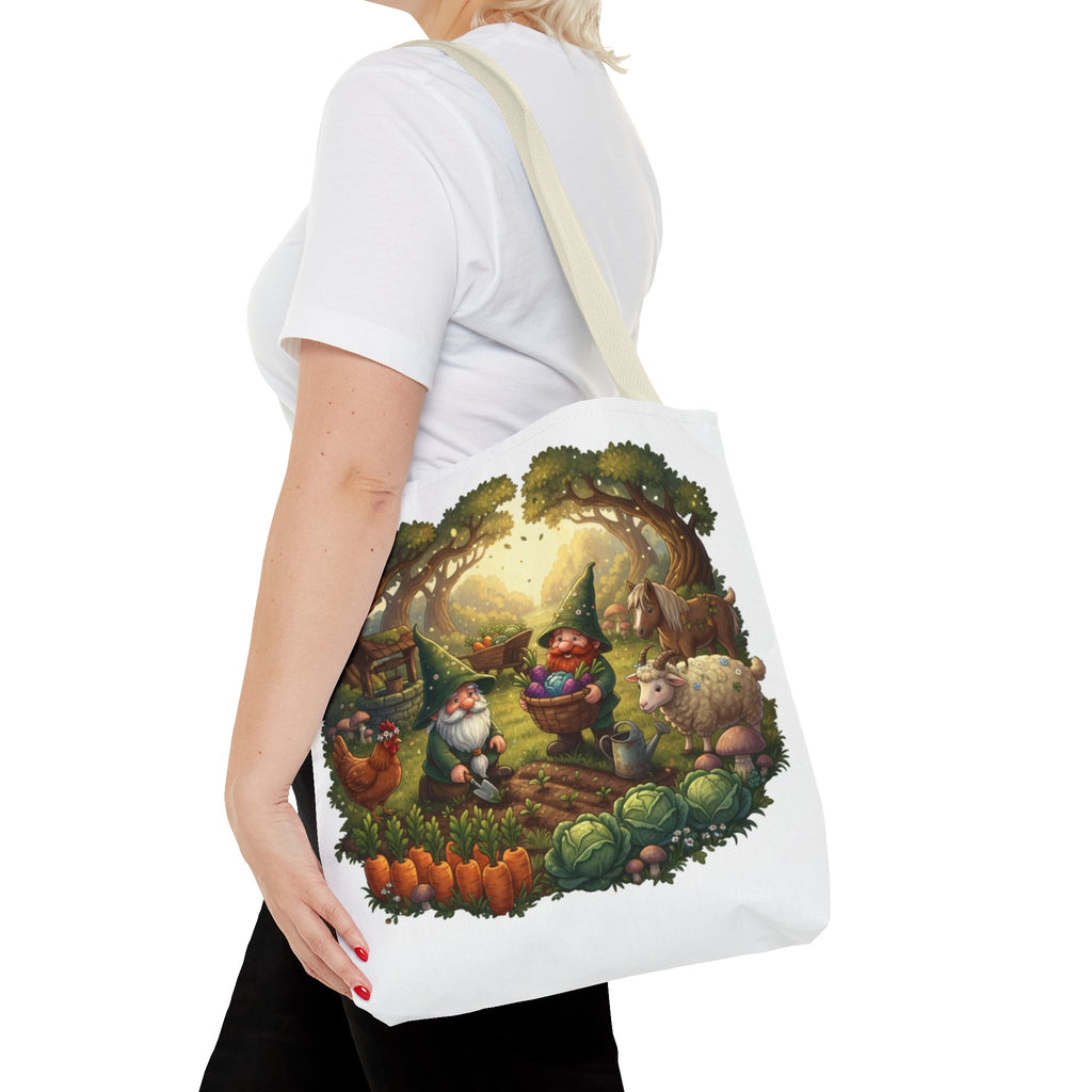 Gnome Garden Tote Bag — Whimsical Woodland Market Illustration