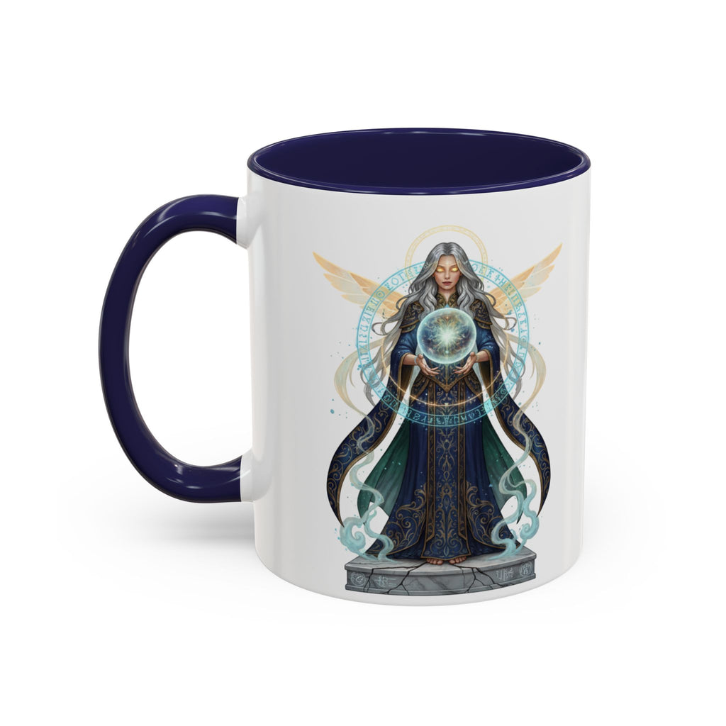 Mystic Oracle Coffee Mug — Woman with Crystal Ball Accent Mug