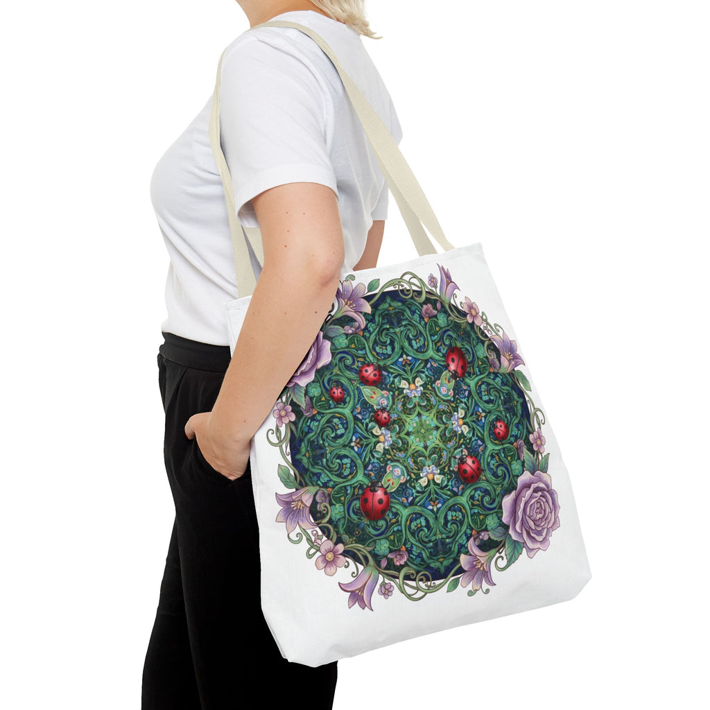 Floral Mandala Tote Bag – Ladybug & Rose Garden AOP Tote