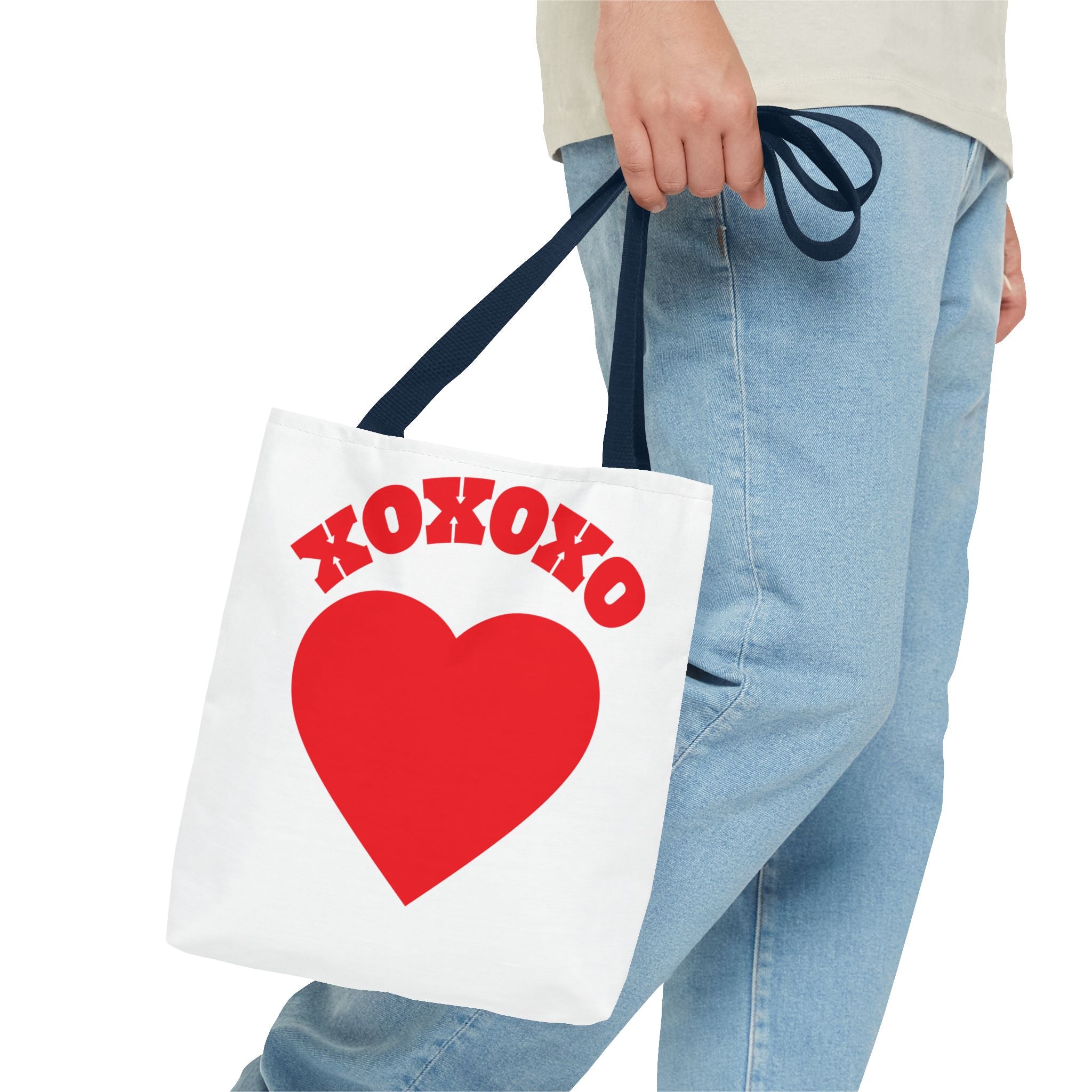 Valentine Heart 'XOXOXO' Tote Bag — Romantic Red Heart Canvas Tote for Valentine's Day